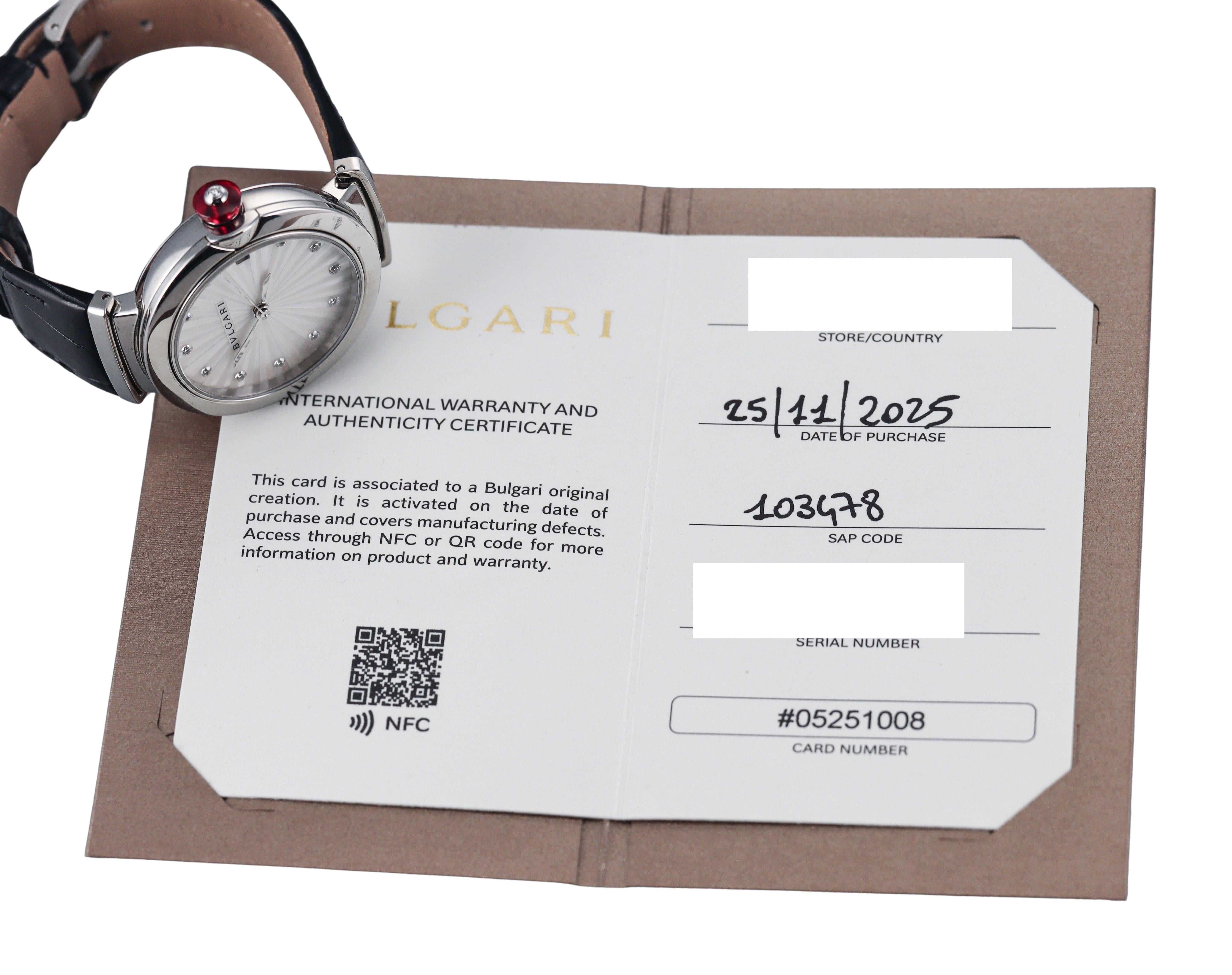 Bvlgari Lvcea MOP Diamond Automatic Ladies Watch 103478