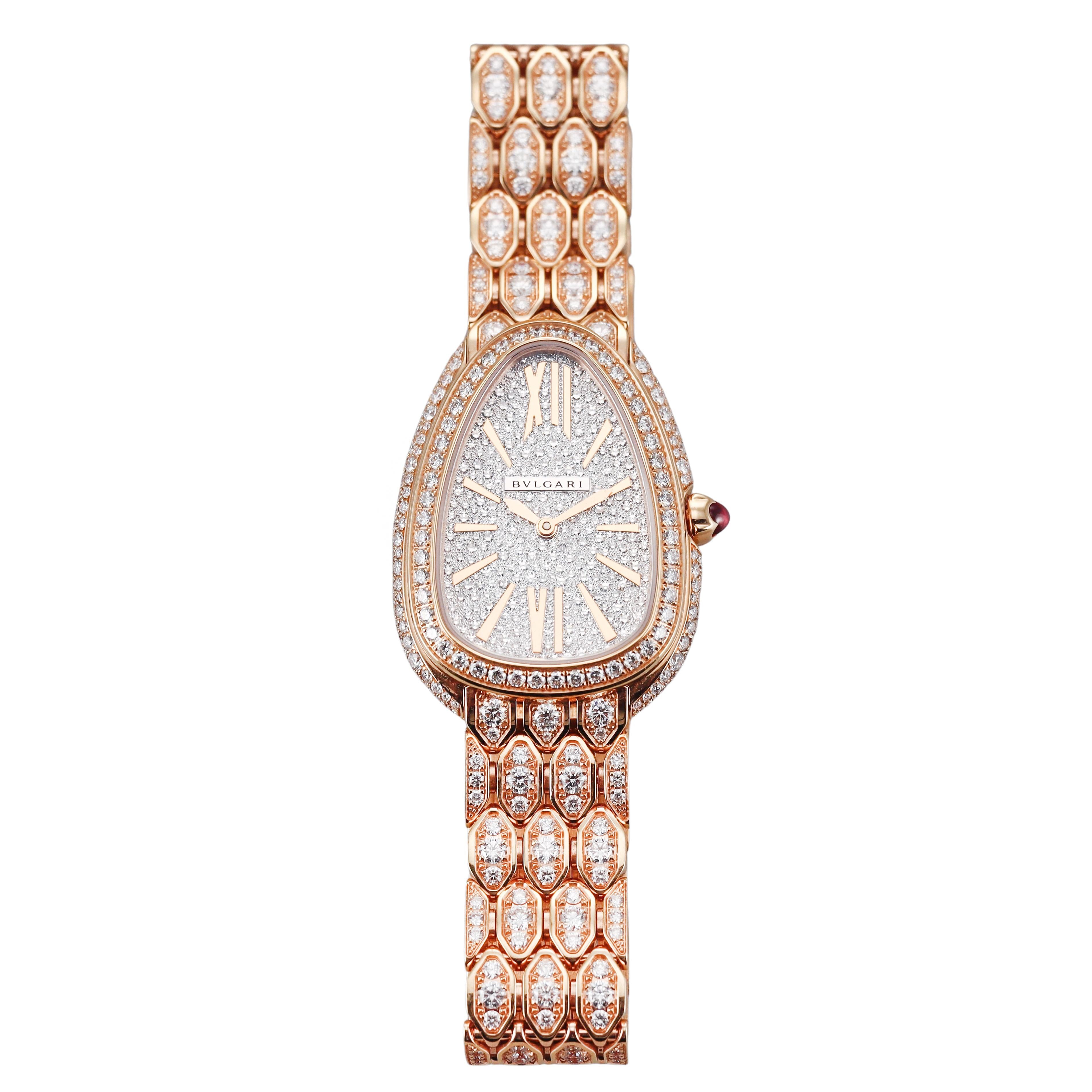 Bvlgari Serpenti Seduttori 18k Rose Gold Diamond Quartz Ladies Watch 103160