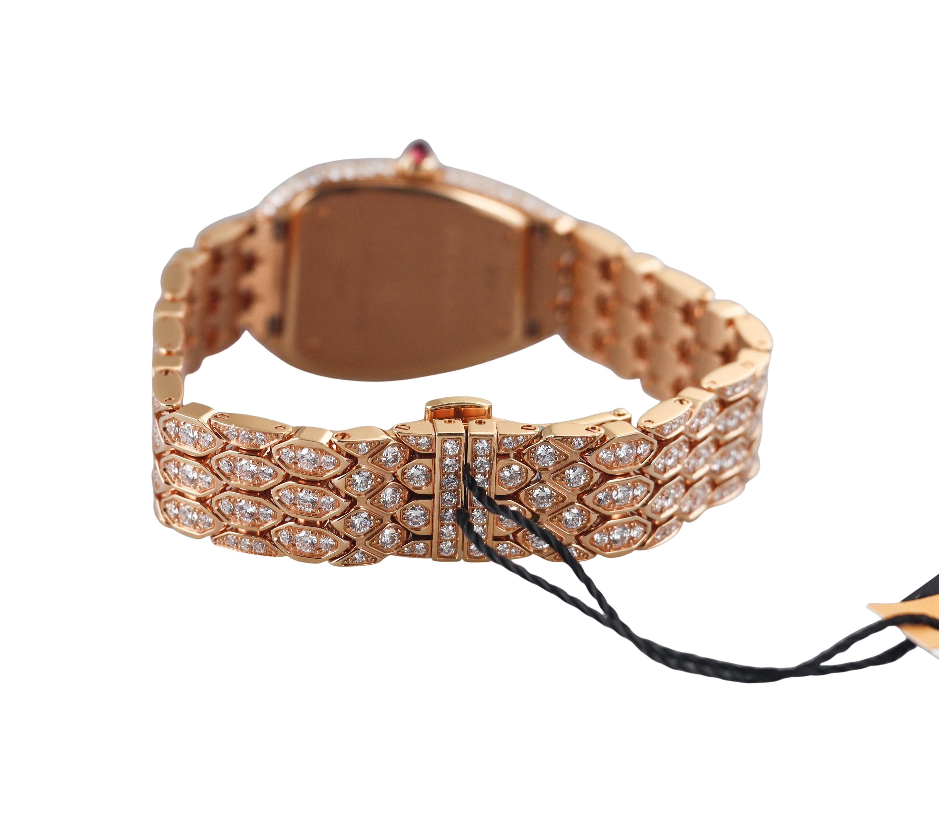 Bvlgari Serpenti Seduttori 18k Rose Gold Diamond Quartz Ladies Watch 103160