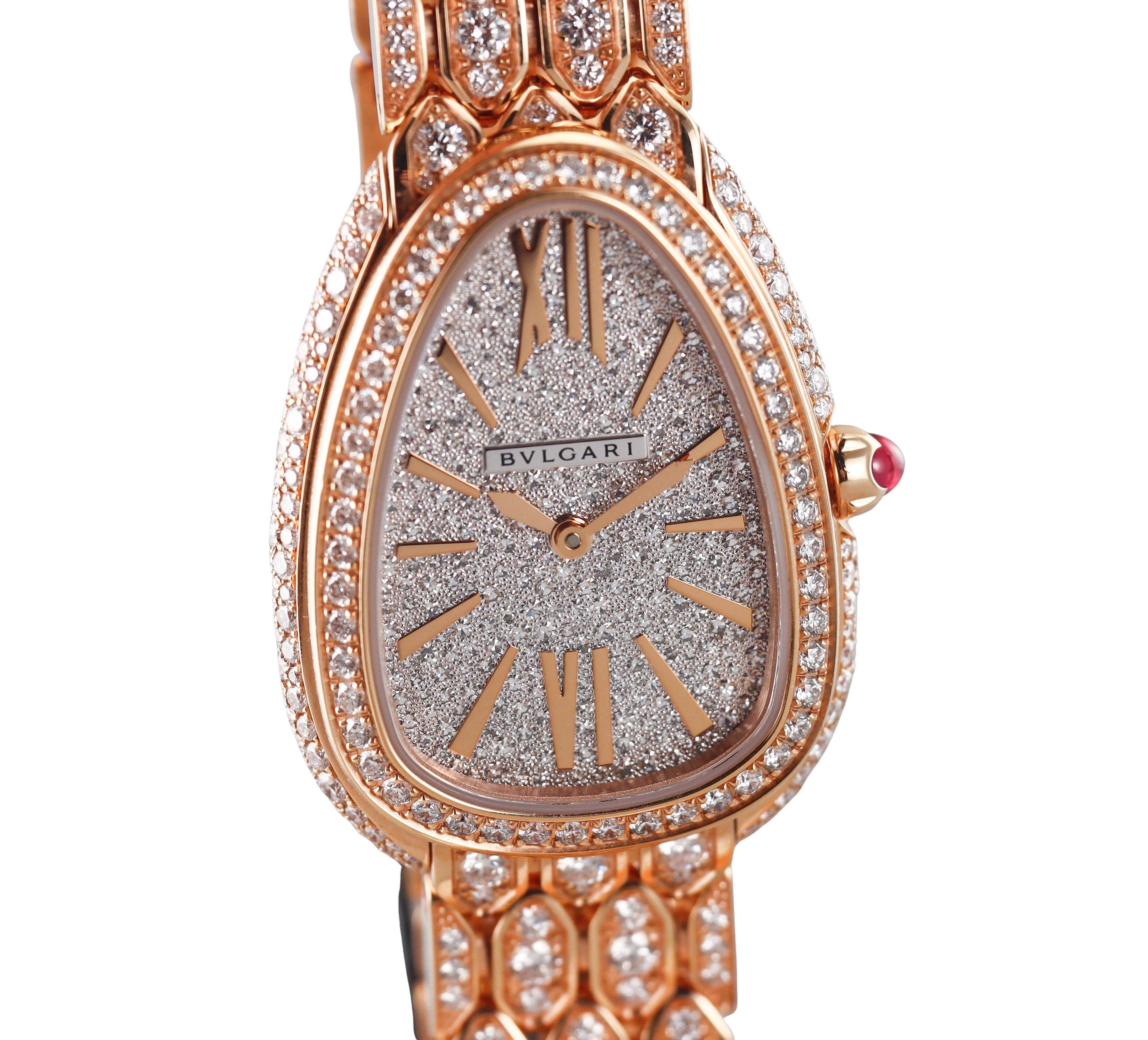 Bvlgari Serpenti Seduttori 18k Rose Gold Diamond Quartz Ladies Watch 103160