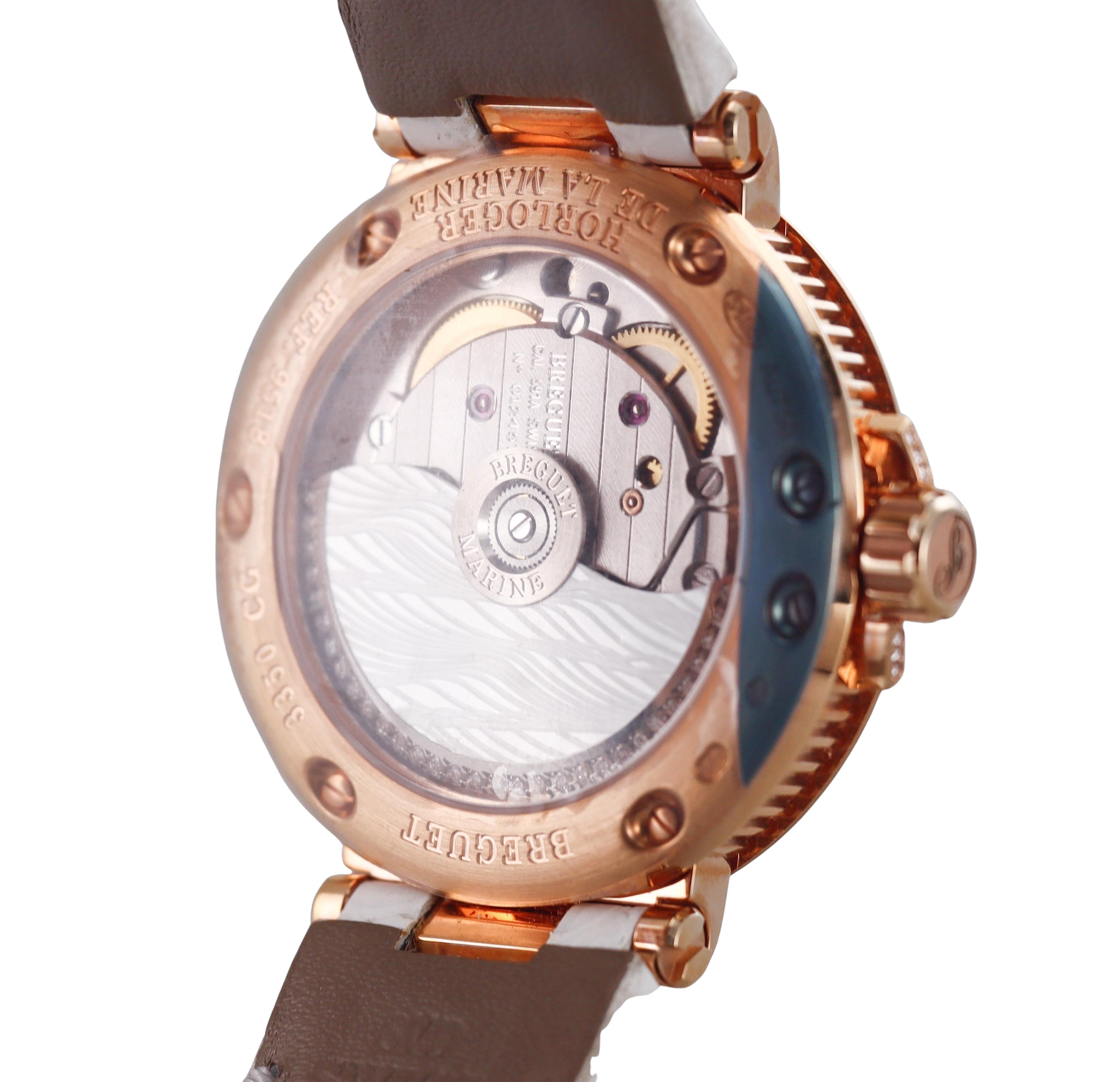 Breguet Marine 9518 Rose Gold Diamond Guilloche Dial Watch G9518BR/52