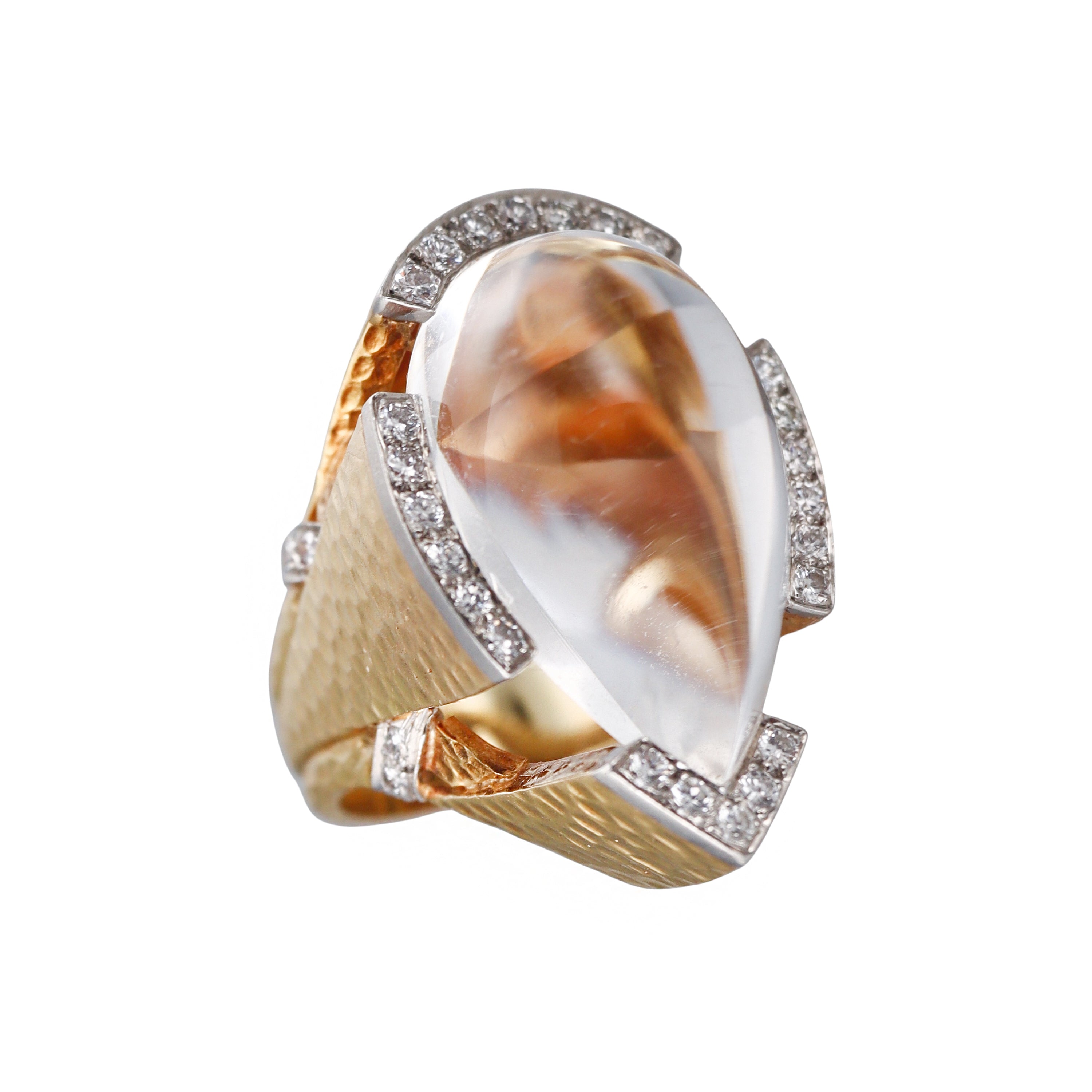 David Webb Crystal Diamond Gold Platinum Ring