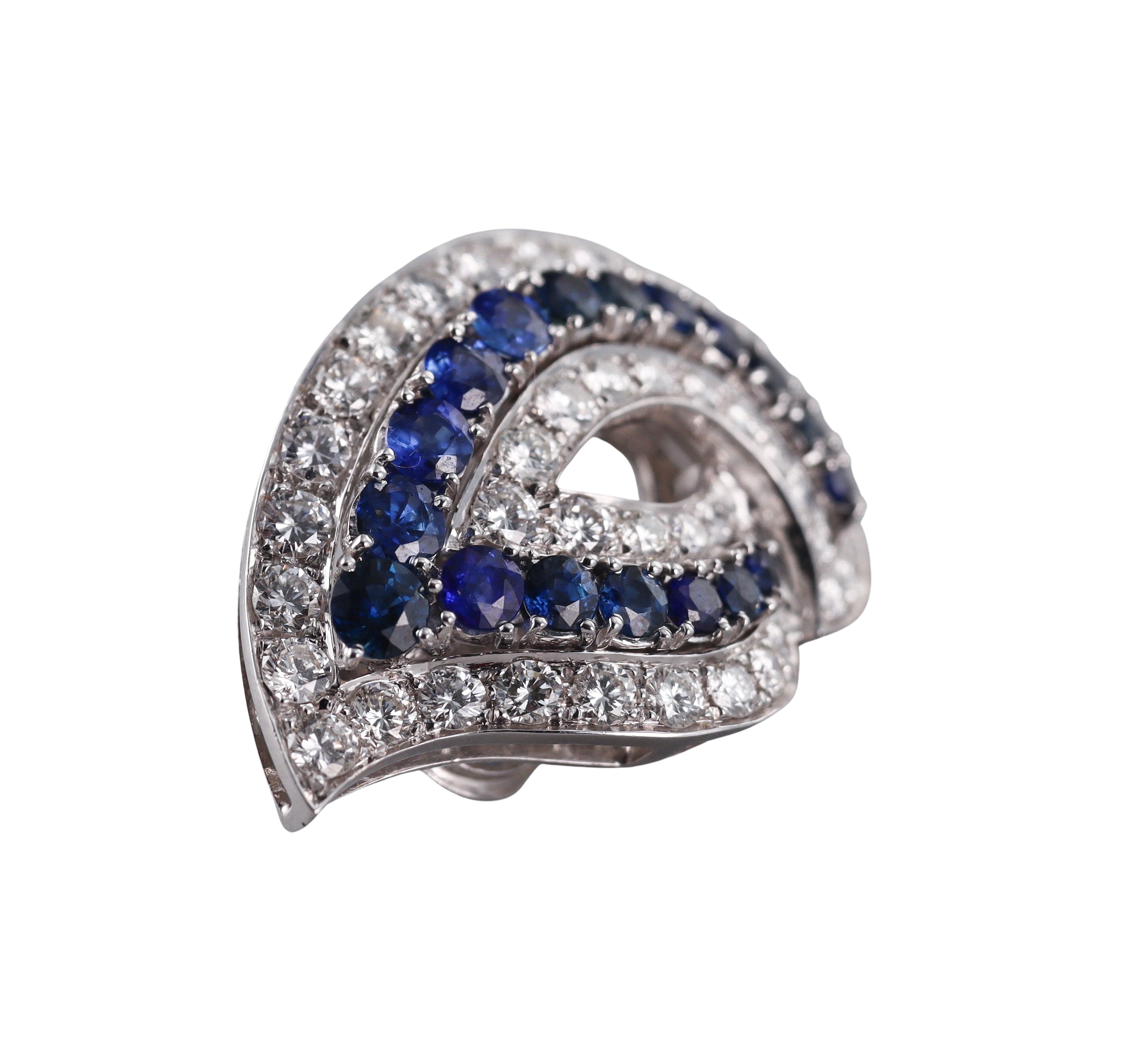 Adler Diamond Sapphire Gold Cocktail Earrings