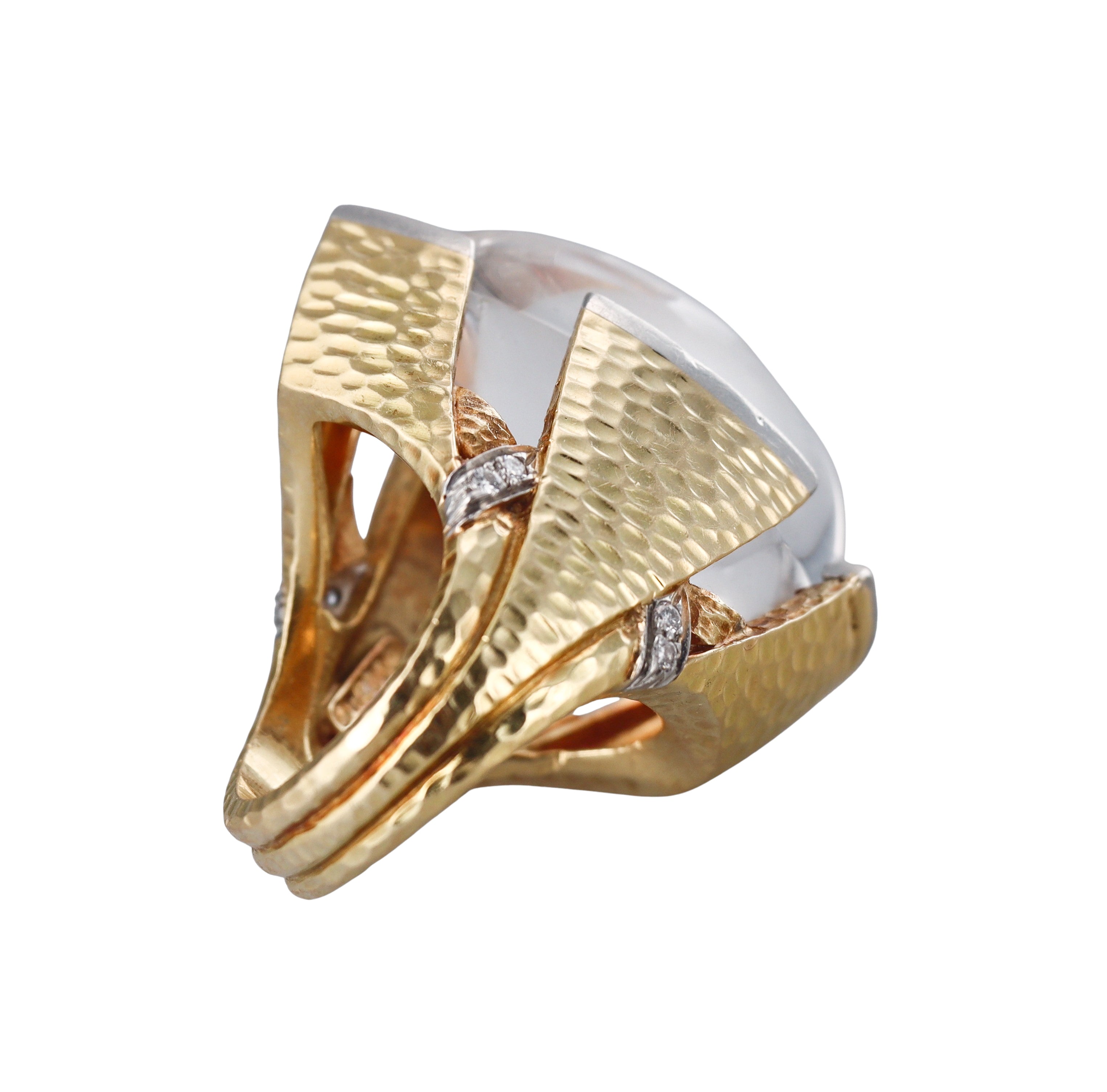 David Webb Crystal Diamond Gold Platinum Ring