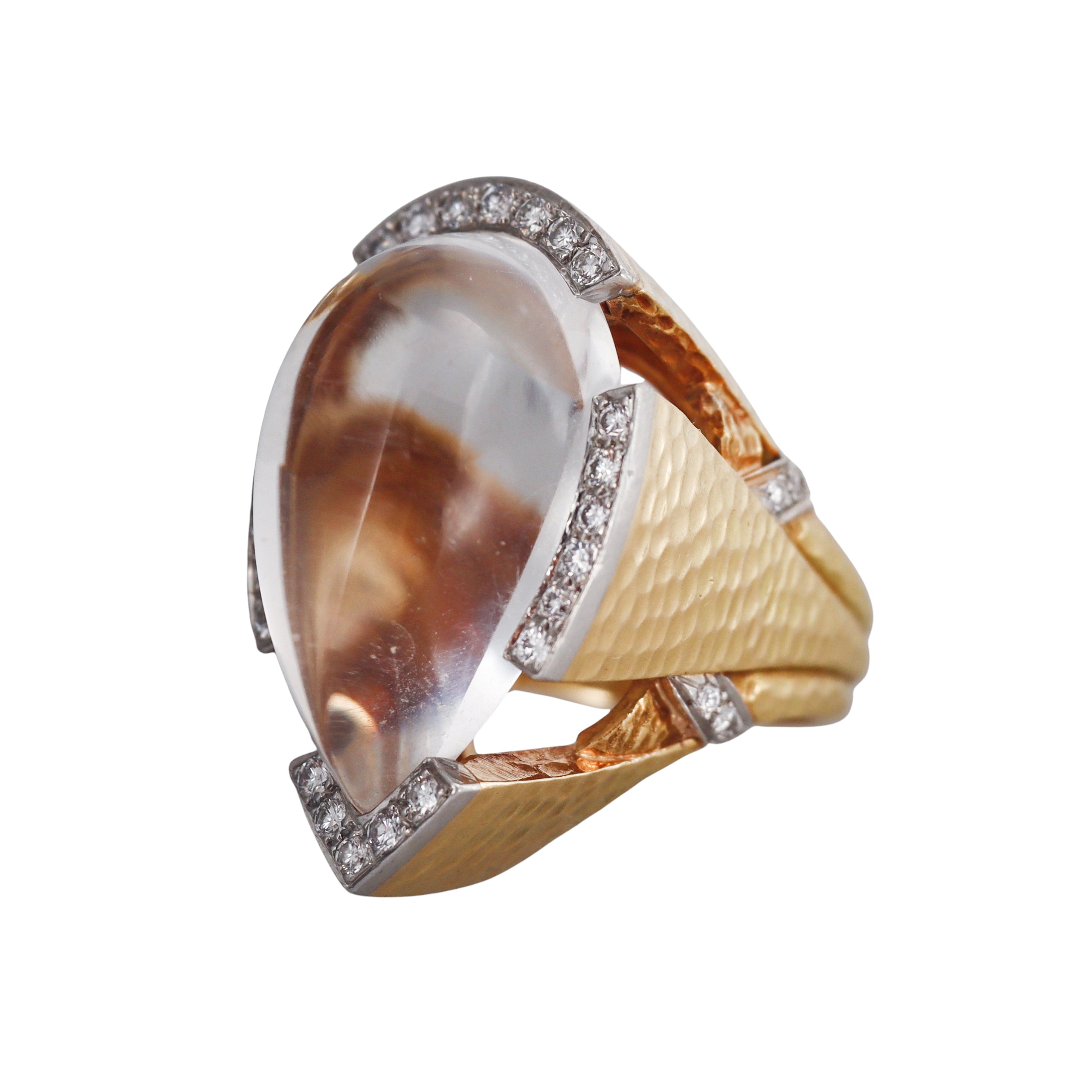 David Webb Crystal Diamond Gold Platinum Ring