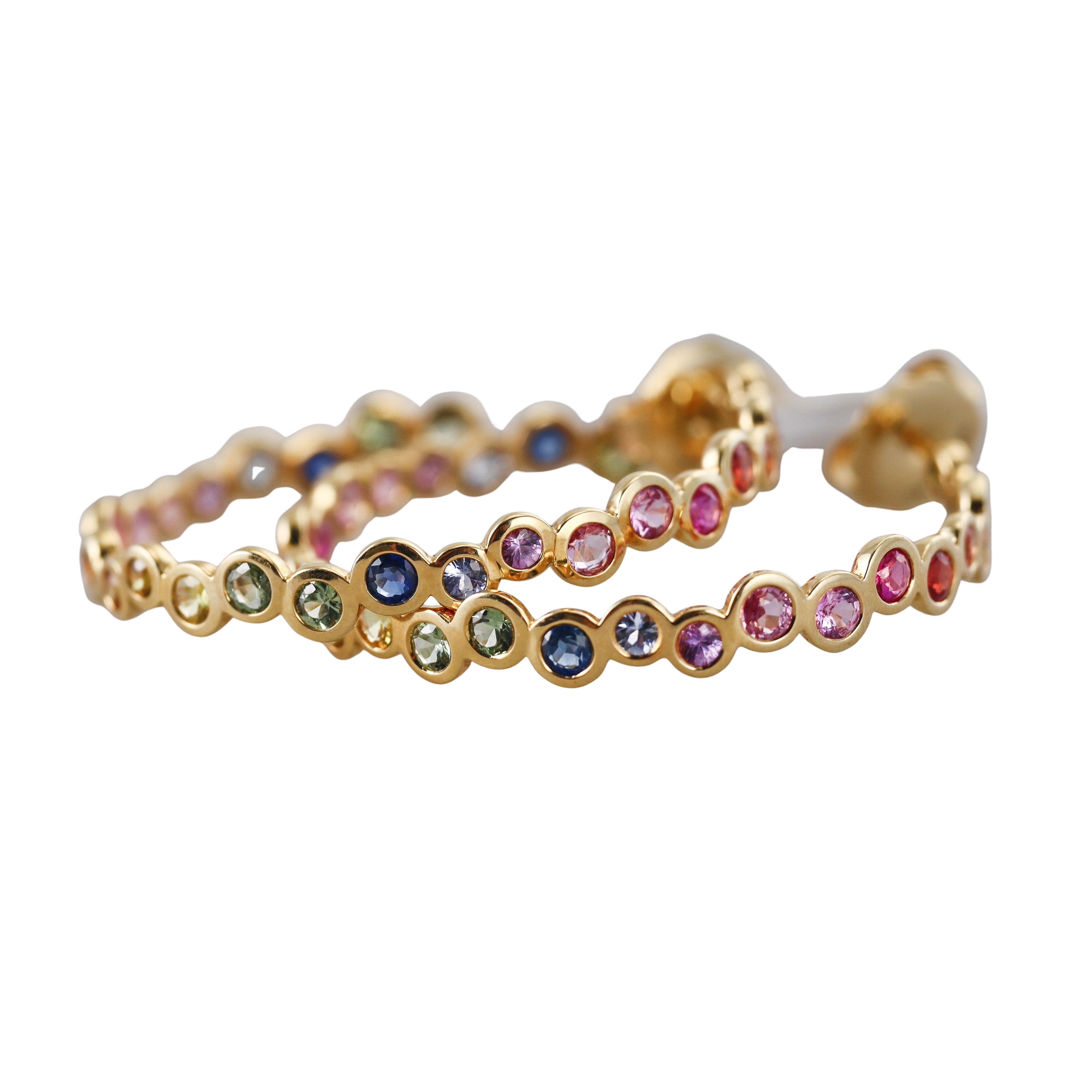 Ippolita Starlet Rainbow Sapphire Gold Hoop Earrings