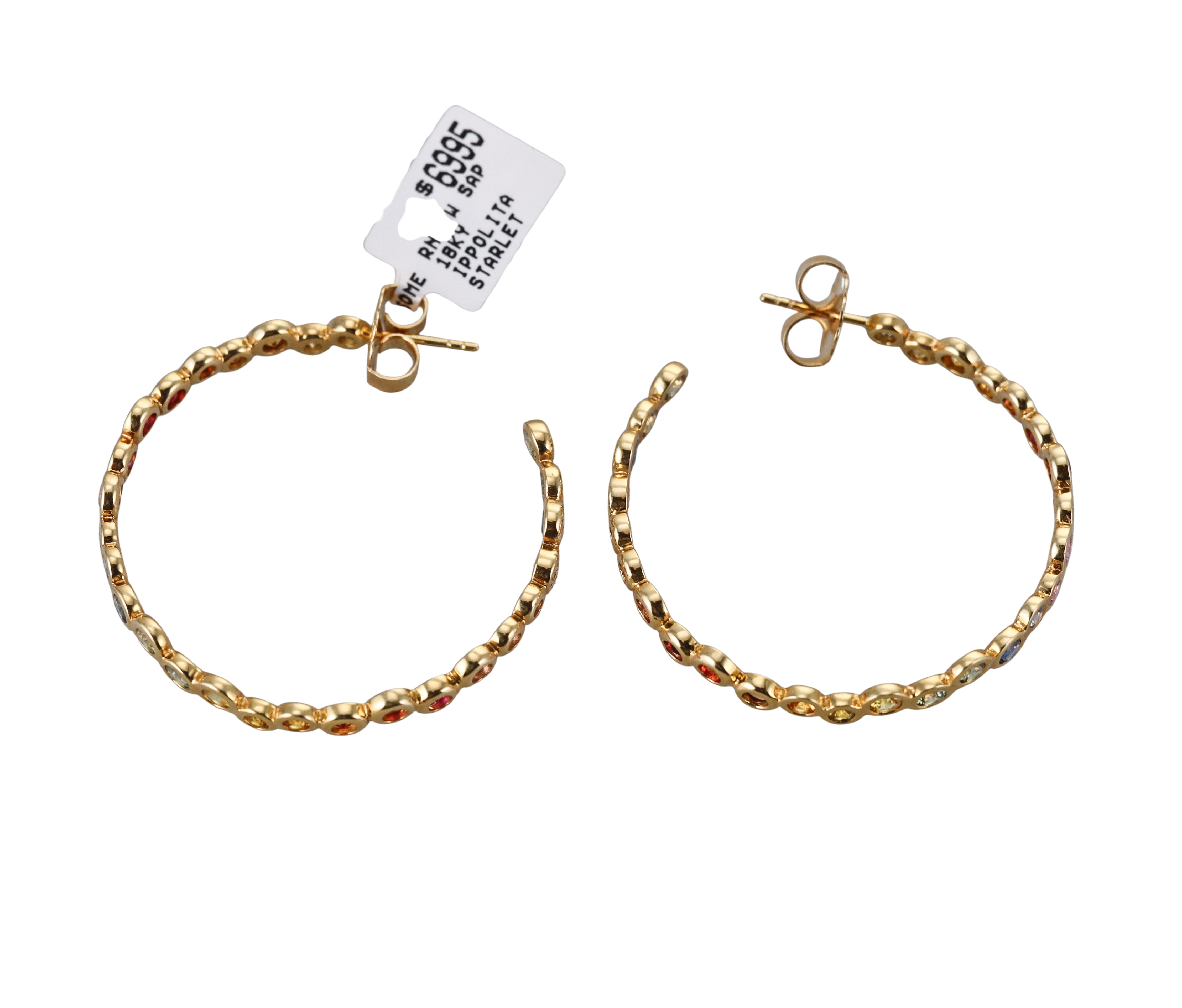 Ippolita Starlet Rainbow Sapphire Gold Hoop Earrings