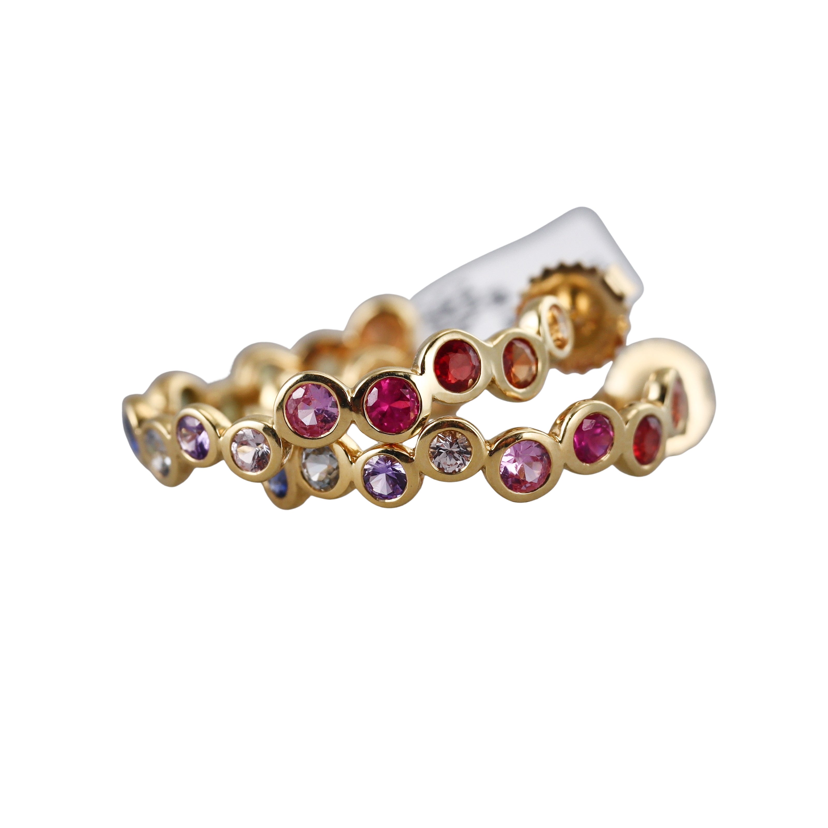 Ippolita Starlet Rainbow Sapphire Gold Medium Hoop Earrings