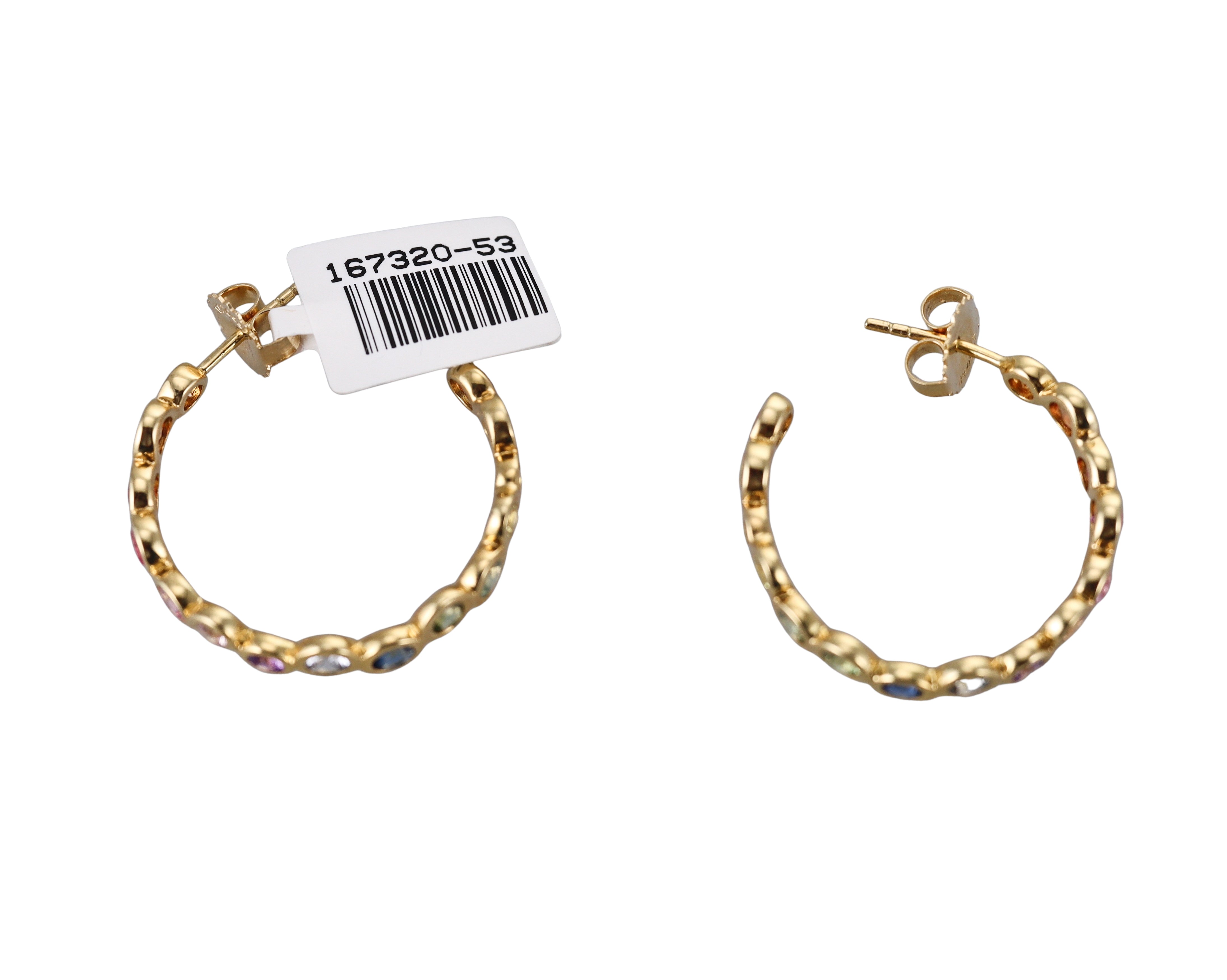Ippolita Starlet Rainbow Sapphire Gold Medium Hoop Earrings