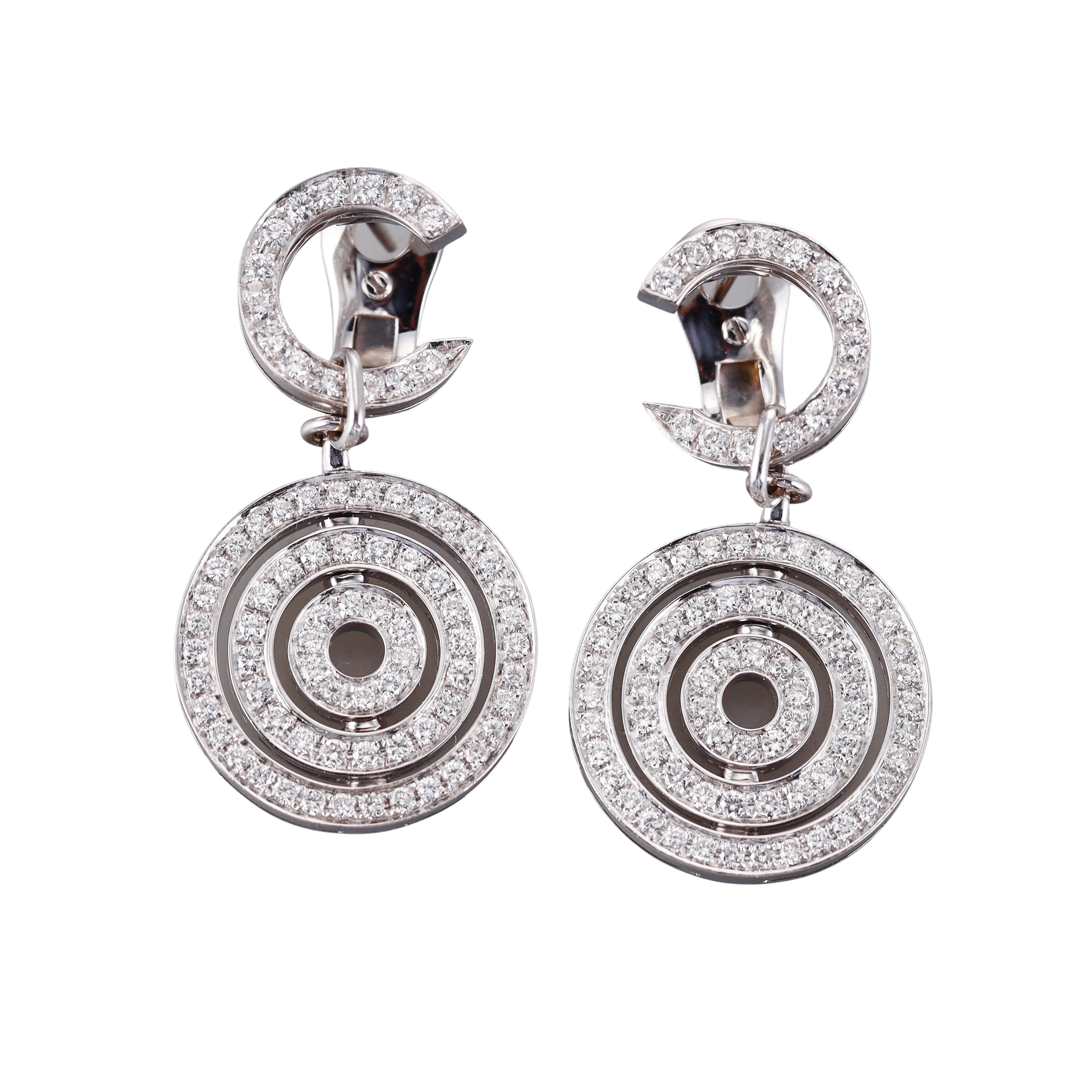 Bulgari Cerchi Astrale Diamond Gold Drop Earrings