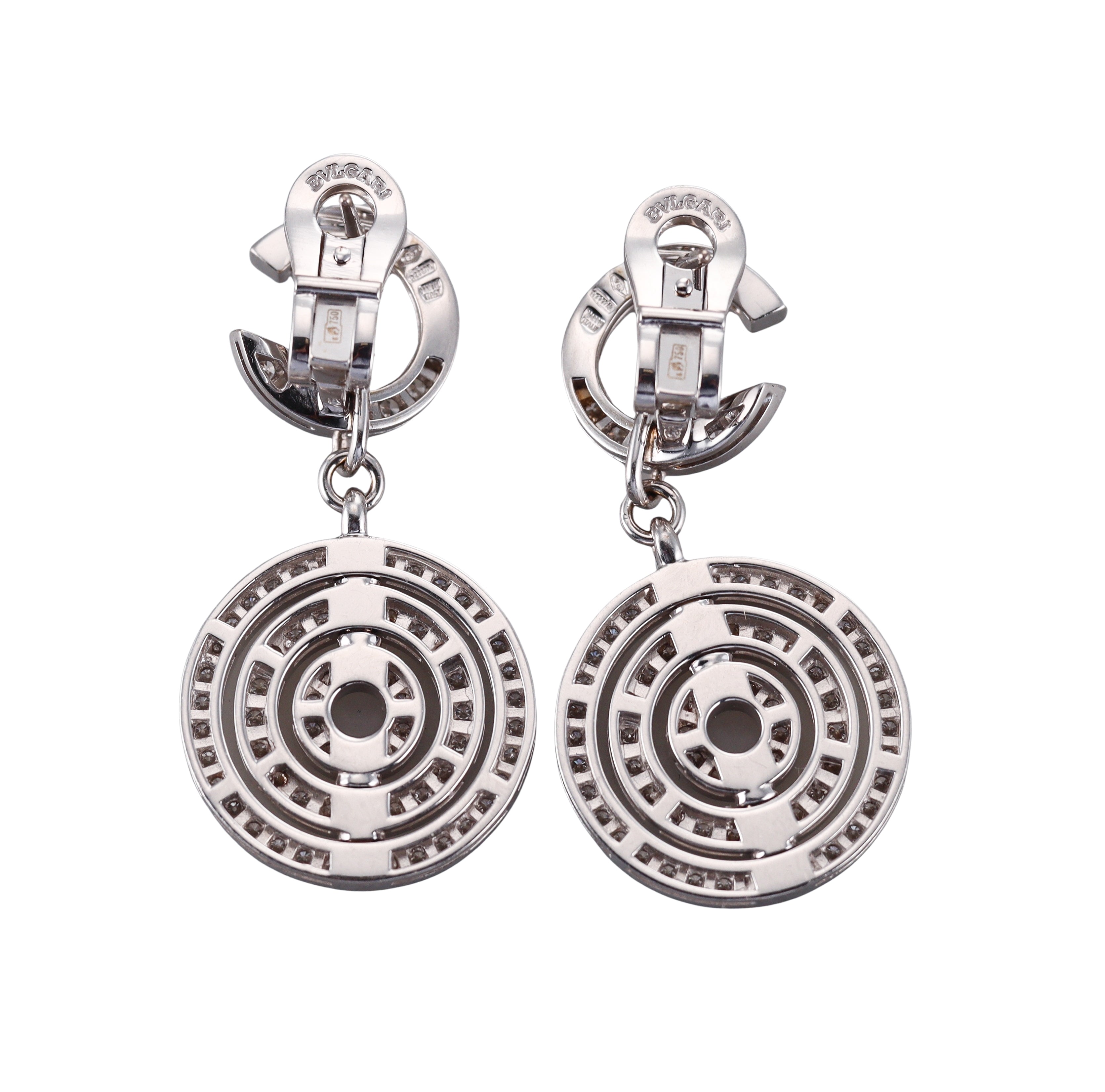Bulgari Cerchi Astrale Diamond Gold Drop Earrings