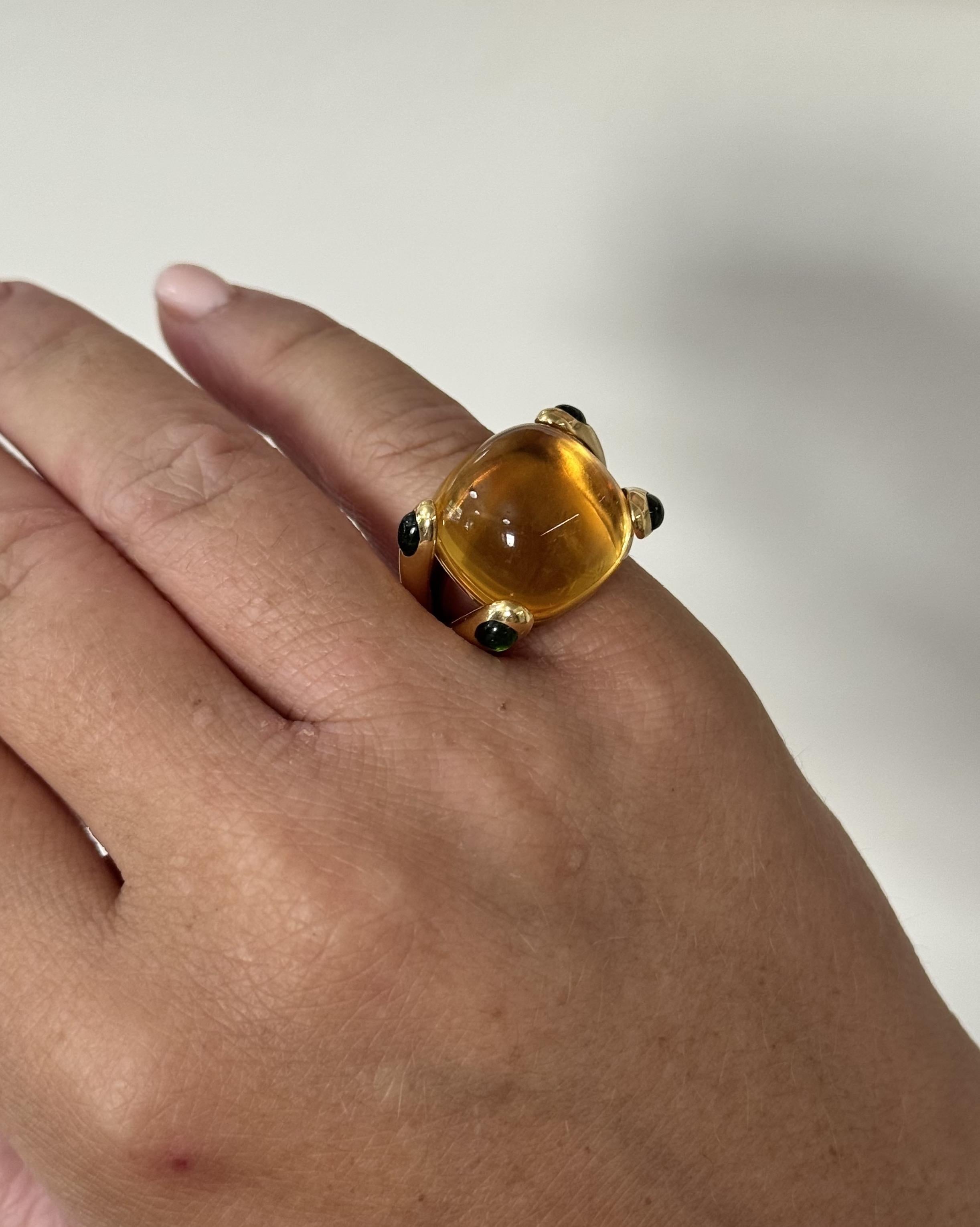 Verdura Candy Citrine Chrome Tourmaline Gold Ring