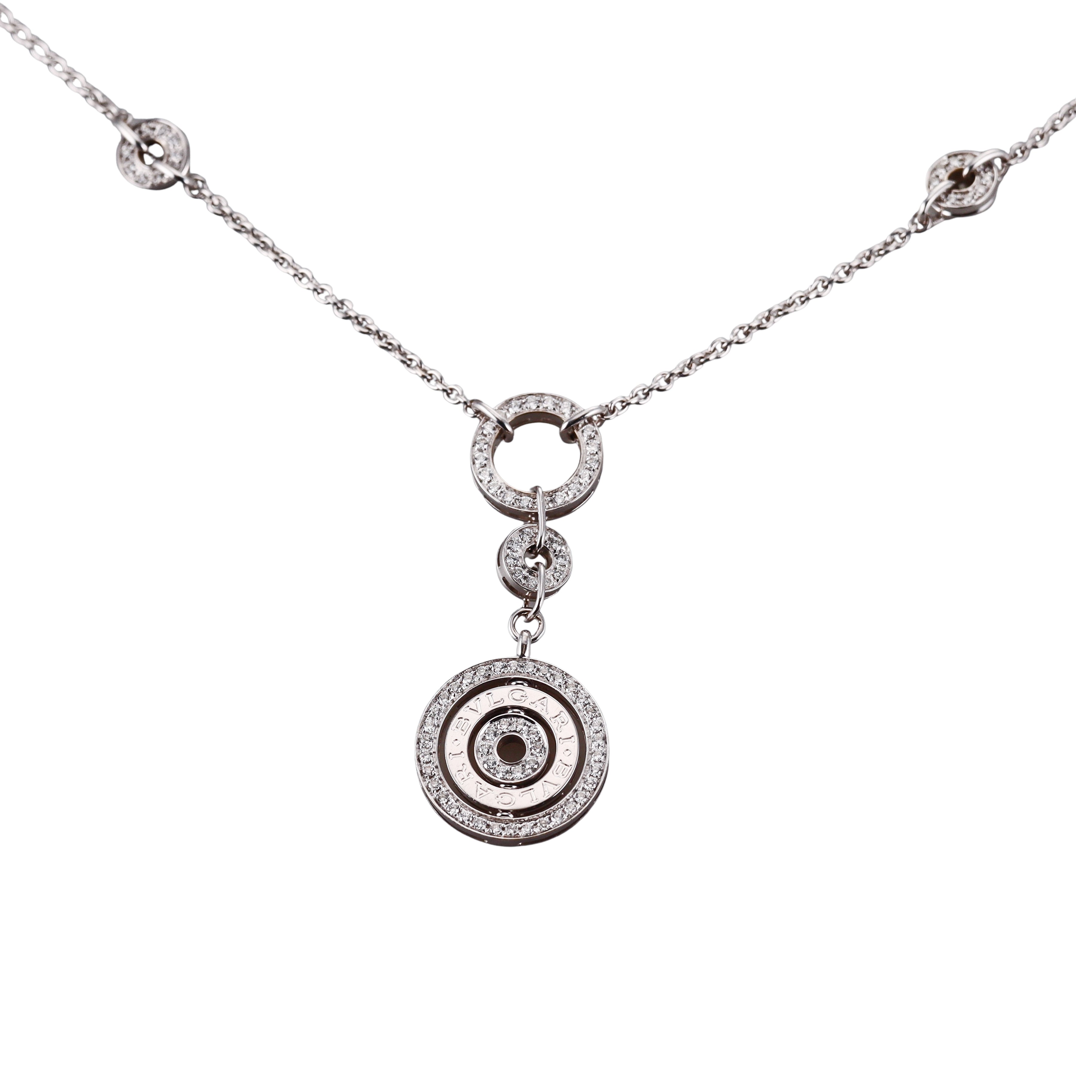 Bulgari Cerchi Astrale Diamond Gold Pendant Necklace