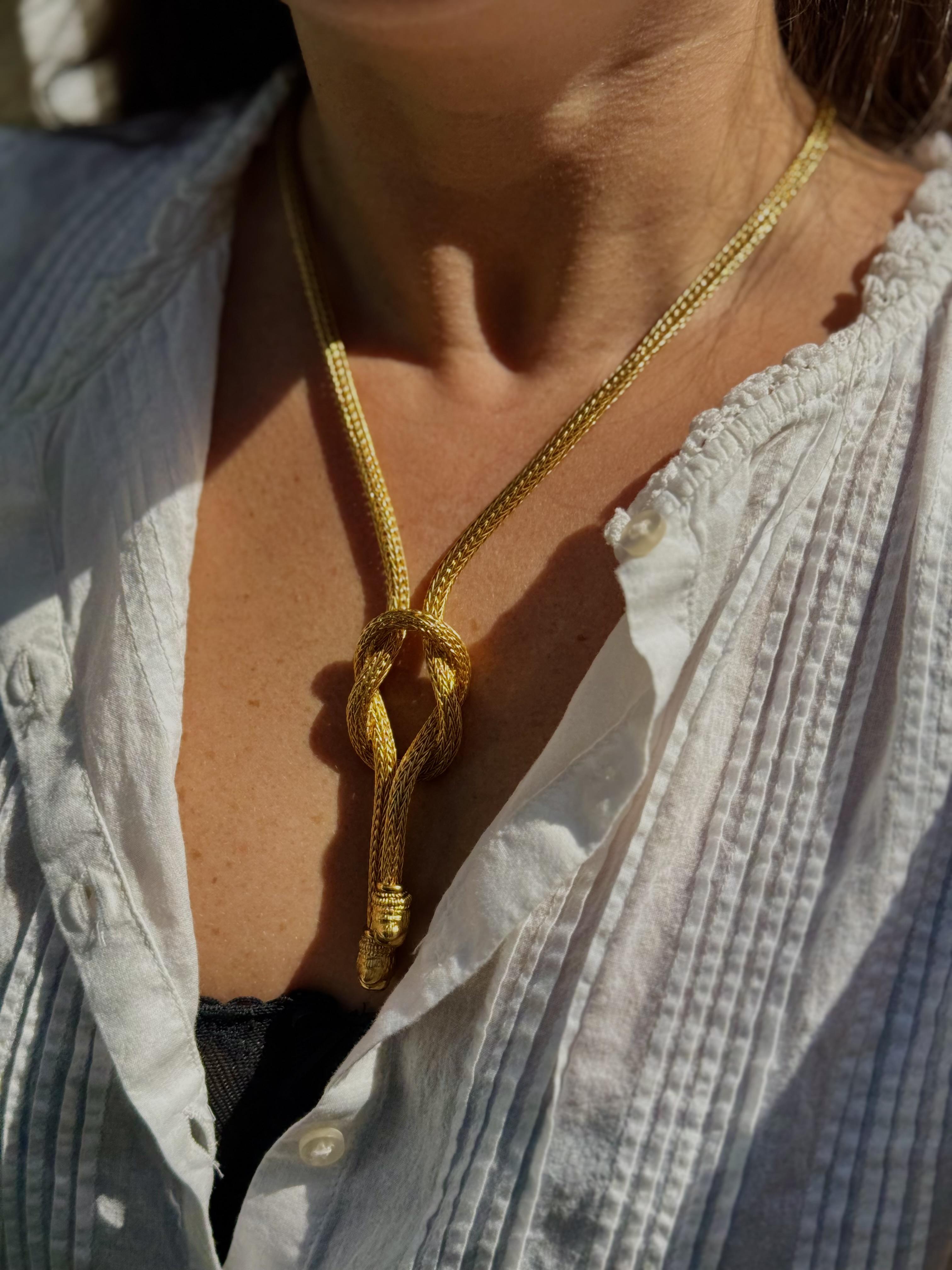 Lalaounis Greece Hercules Knot Chimera Gold Necklace