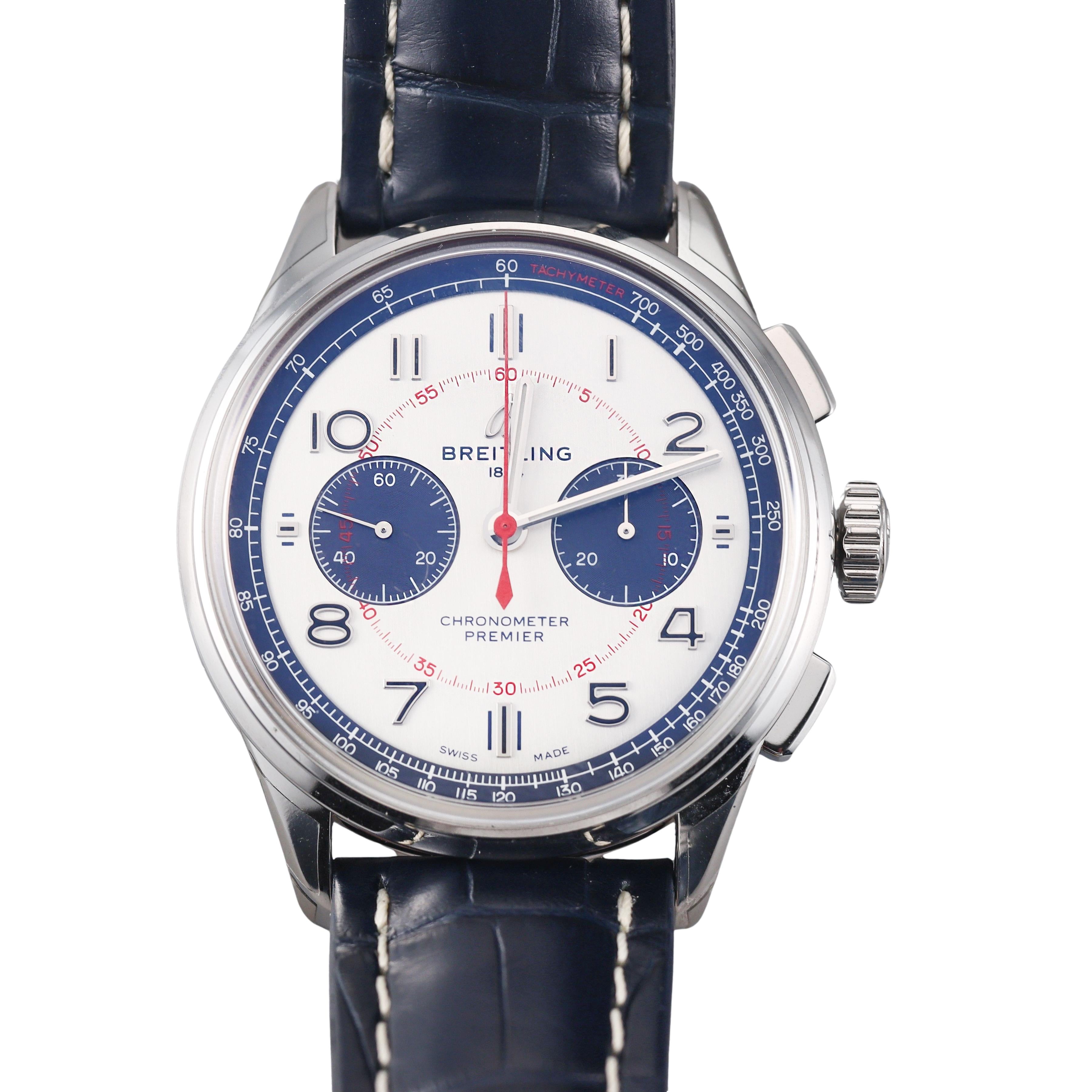 Breitling Premier B01 Chronograph 42 Bentley Mulliner Blue Watch AB0118A71G1P2