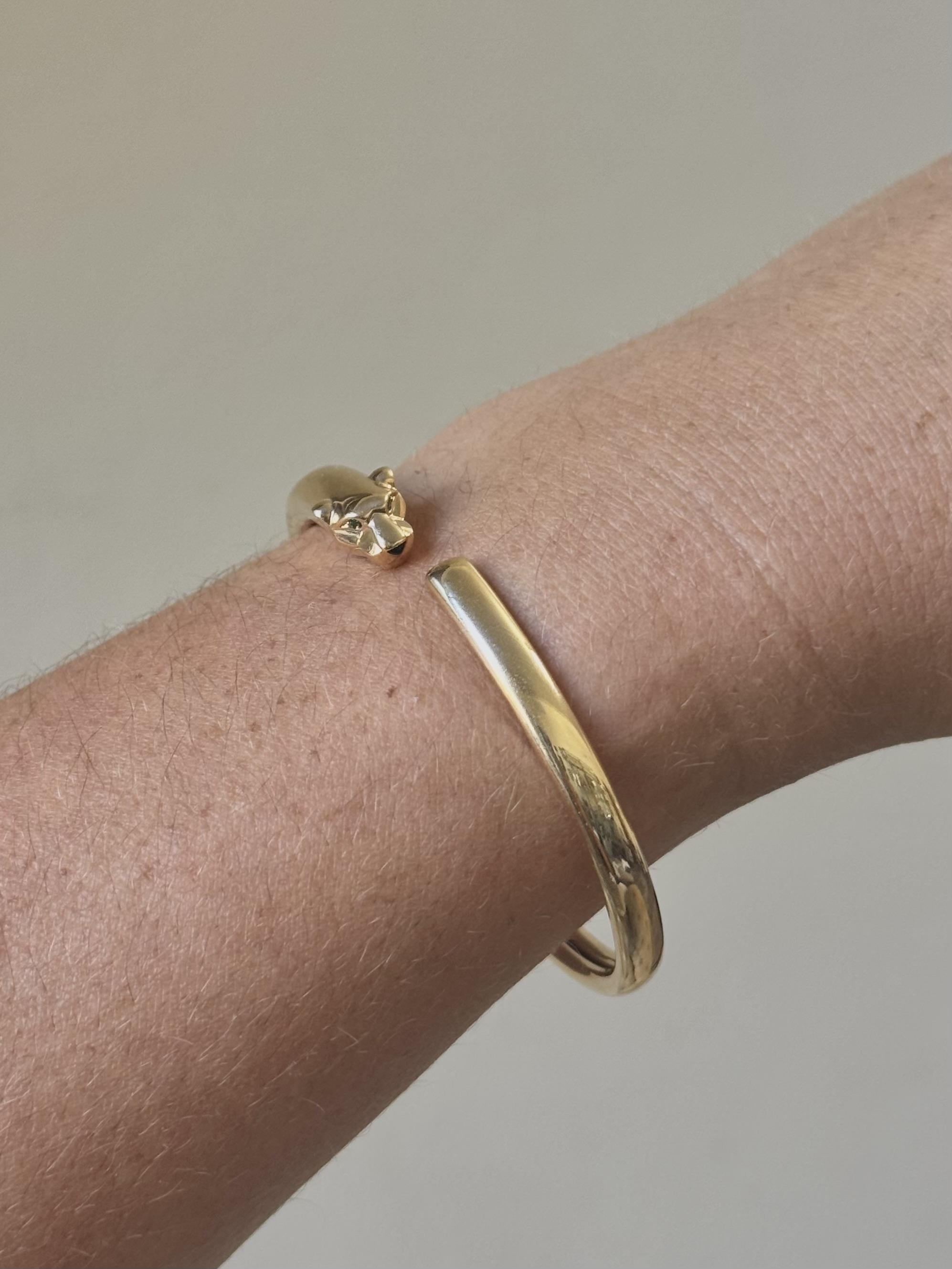 Cartier Panthere Yellow Gold Onyx Tsavorite Bracelet
