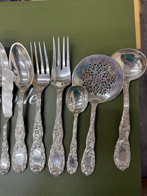 Tiffany & Co Chrysanthemum Sterling Flatware Service for 12 129pc