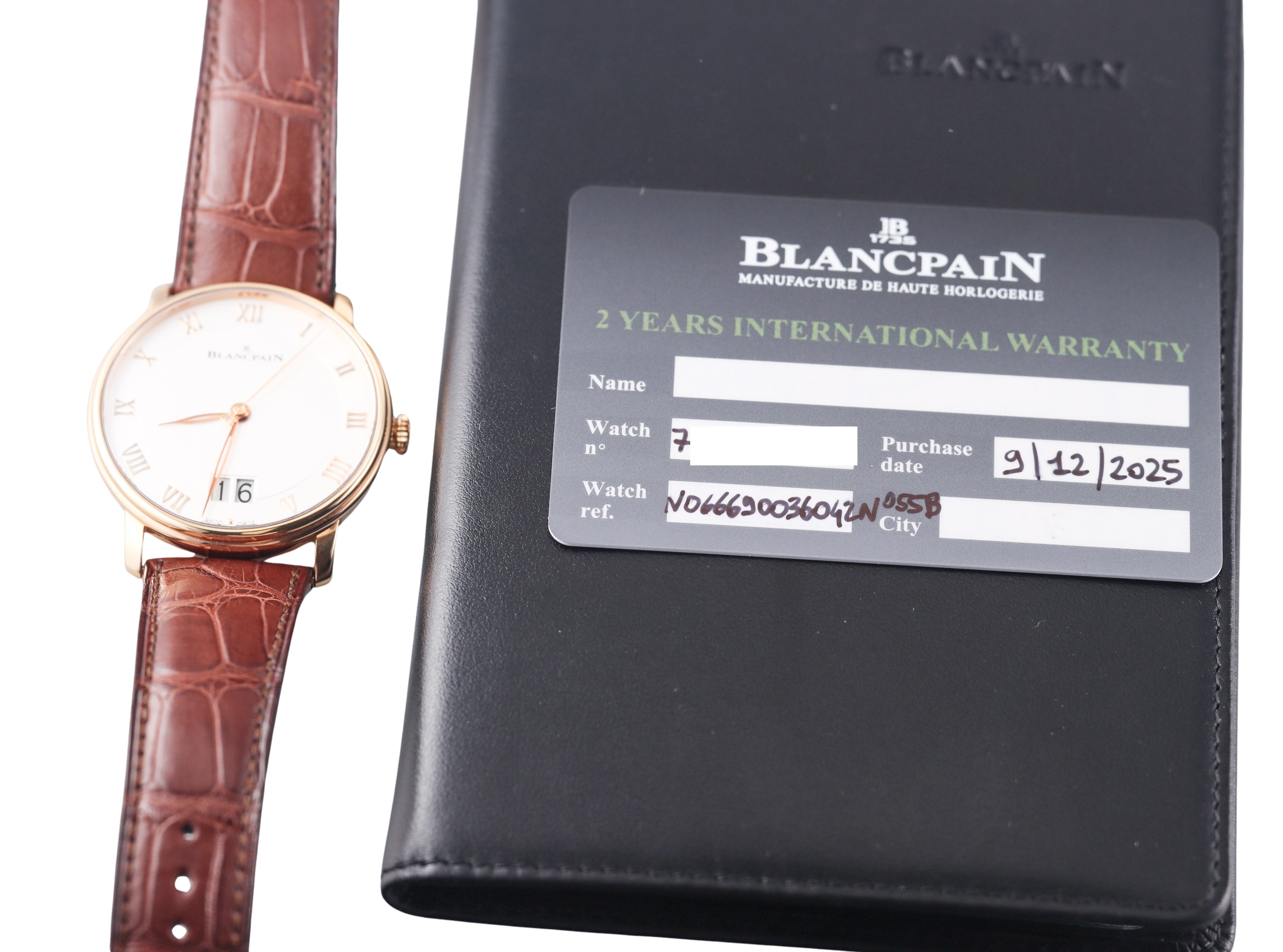 Blancpain Villeret Grande Date Rose Gold Automatic Watch N06669O036042N055B