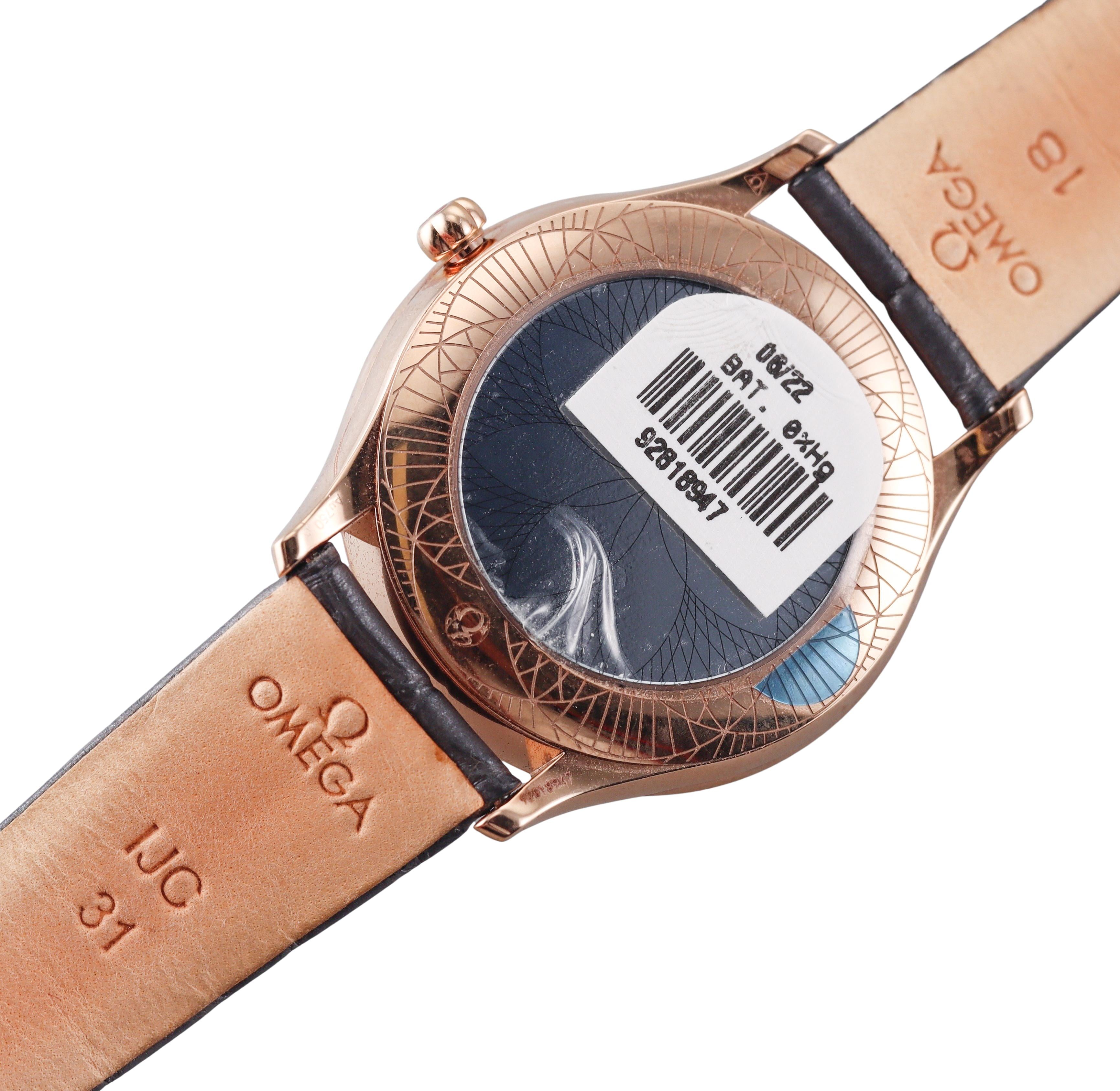 Omega De Ville Tresor Sedna Gold Diamond Ladies Watch 42858366002001