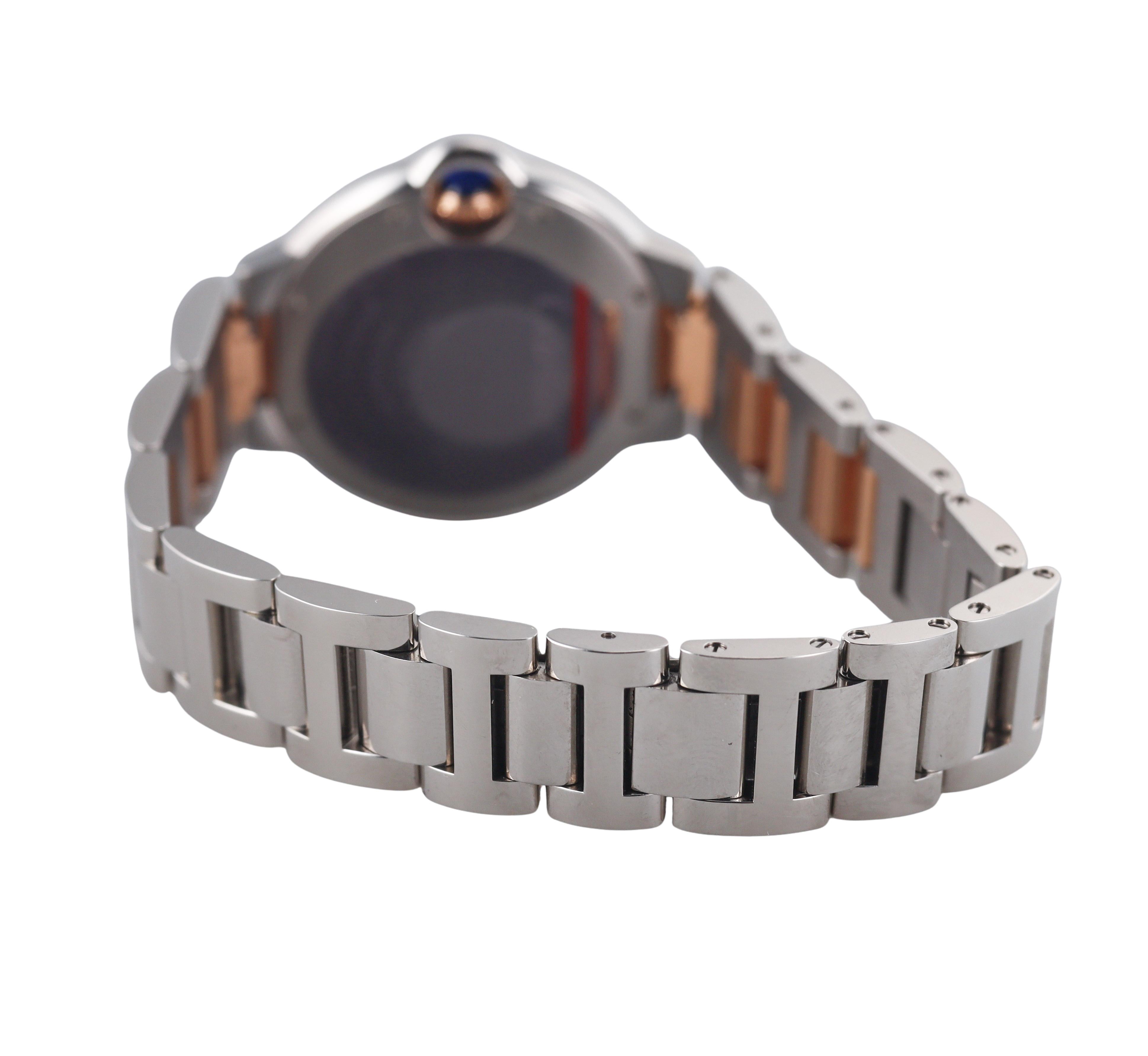 Cartier Ballon Bleu Rose Gold Steel 33mm Automatic Watch W2BB0023
