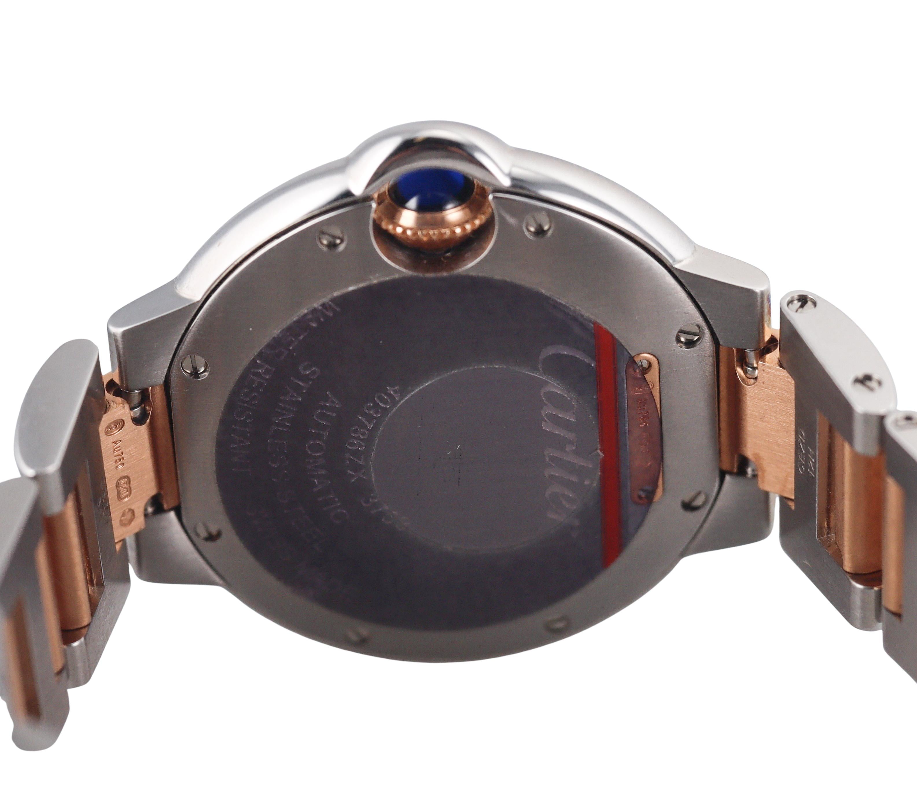 Cartier Ballon Bleu Rose Gold Steel 33mm Automatic Watch W2BB0023