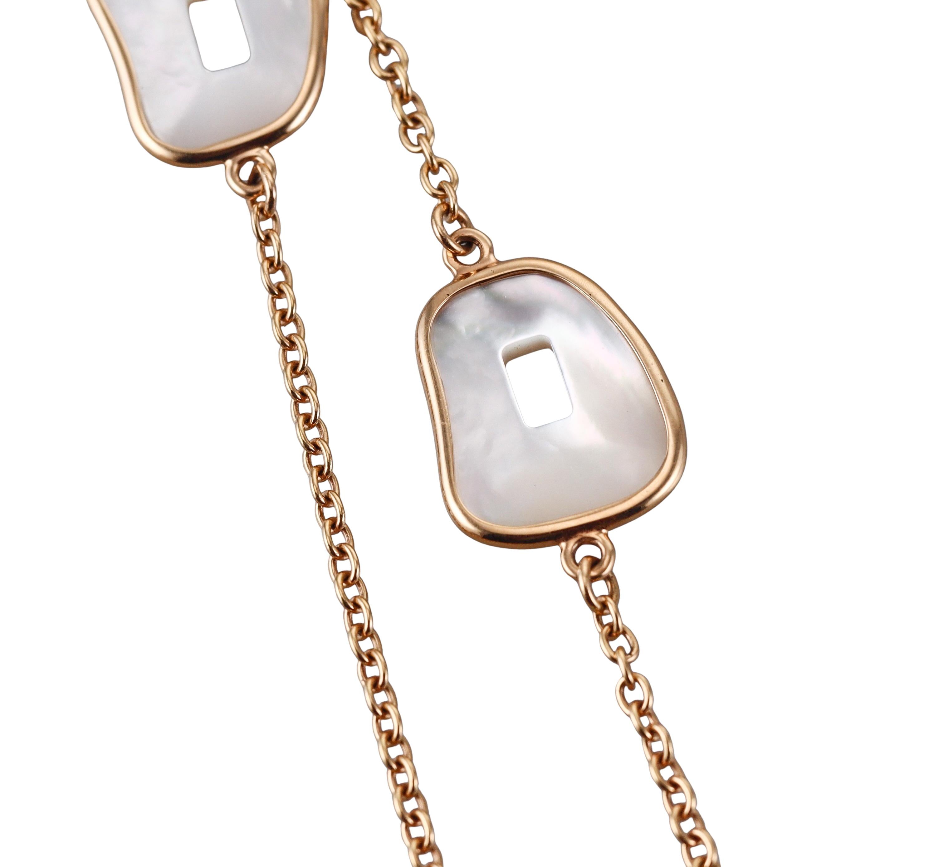 Mattioli Puzzle White Mother of Pearl Gold Necklace