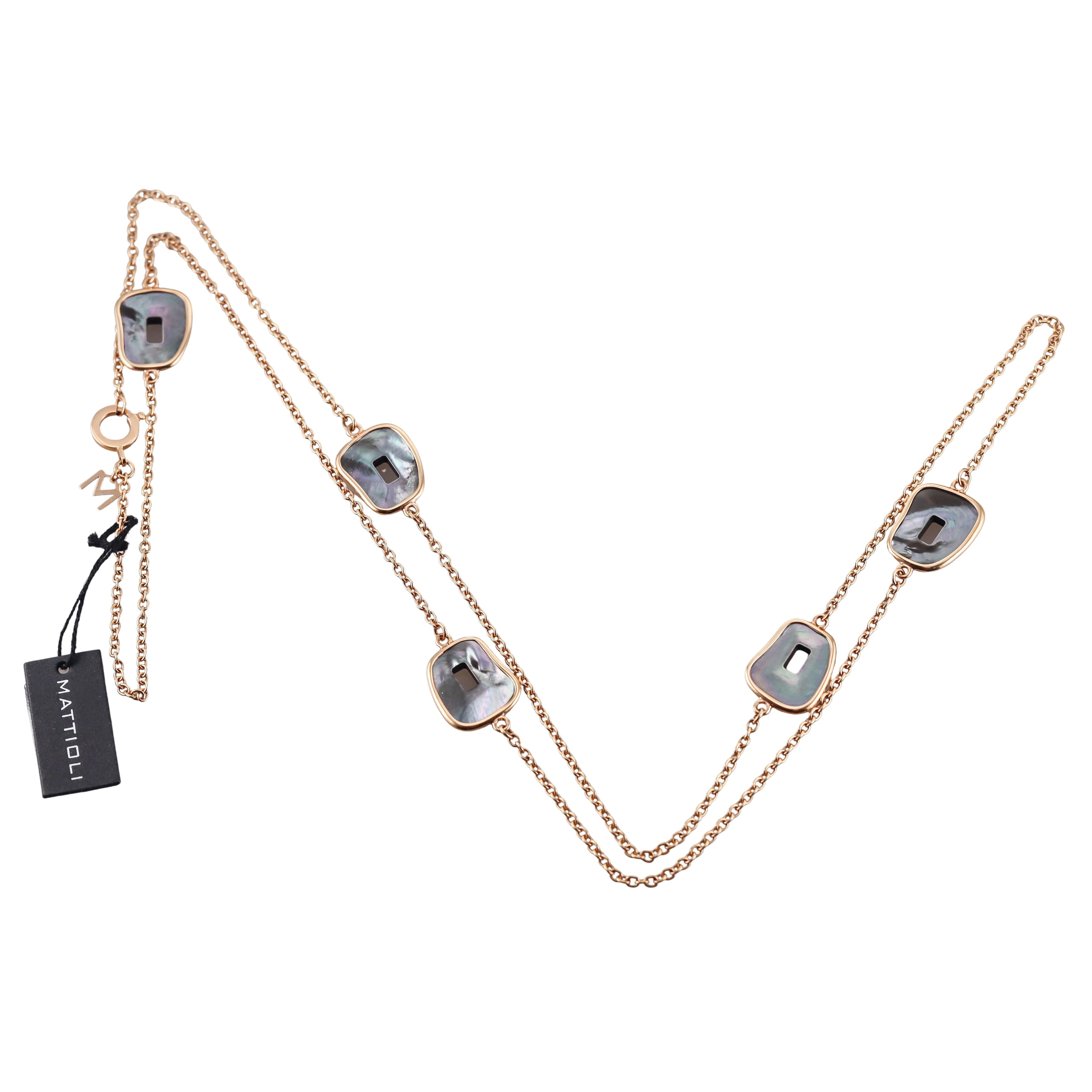 Mattioli Puzzle Mother of Pearl Gold Necklace