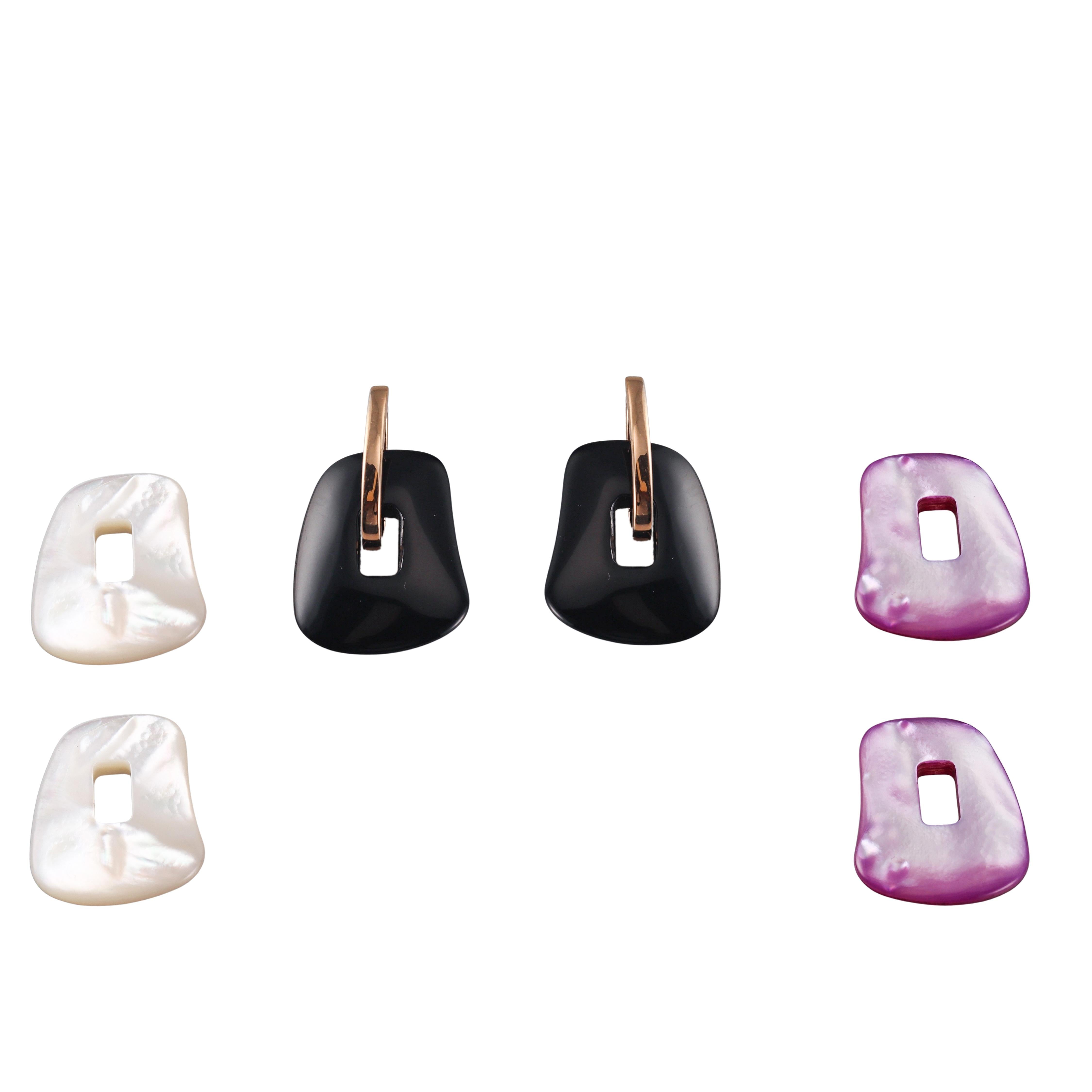 Mattioli Puzzle Gold MOP Interchangeable Earrings