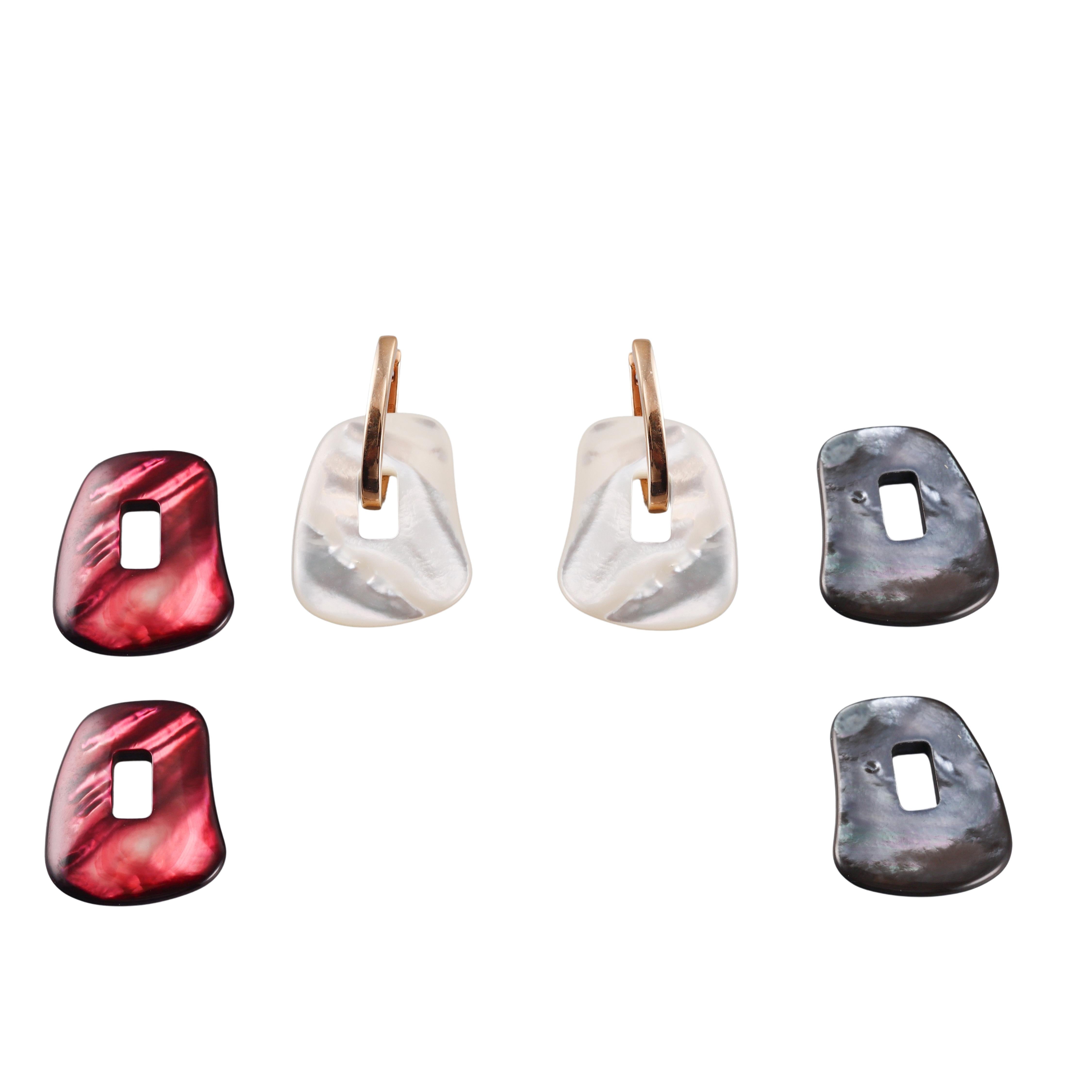 Mattioli Puzzle Gold MOP Interchangeable Earrings