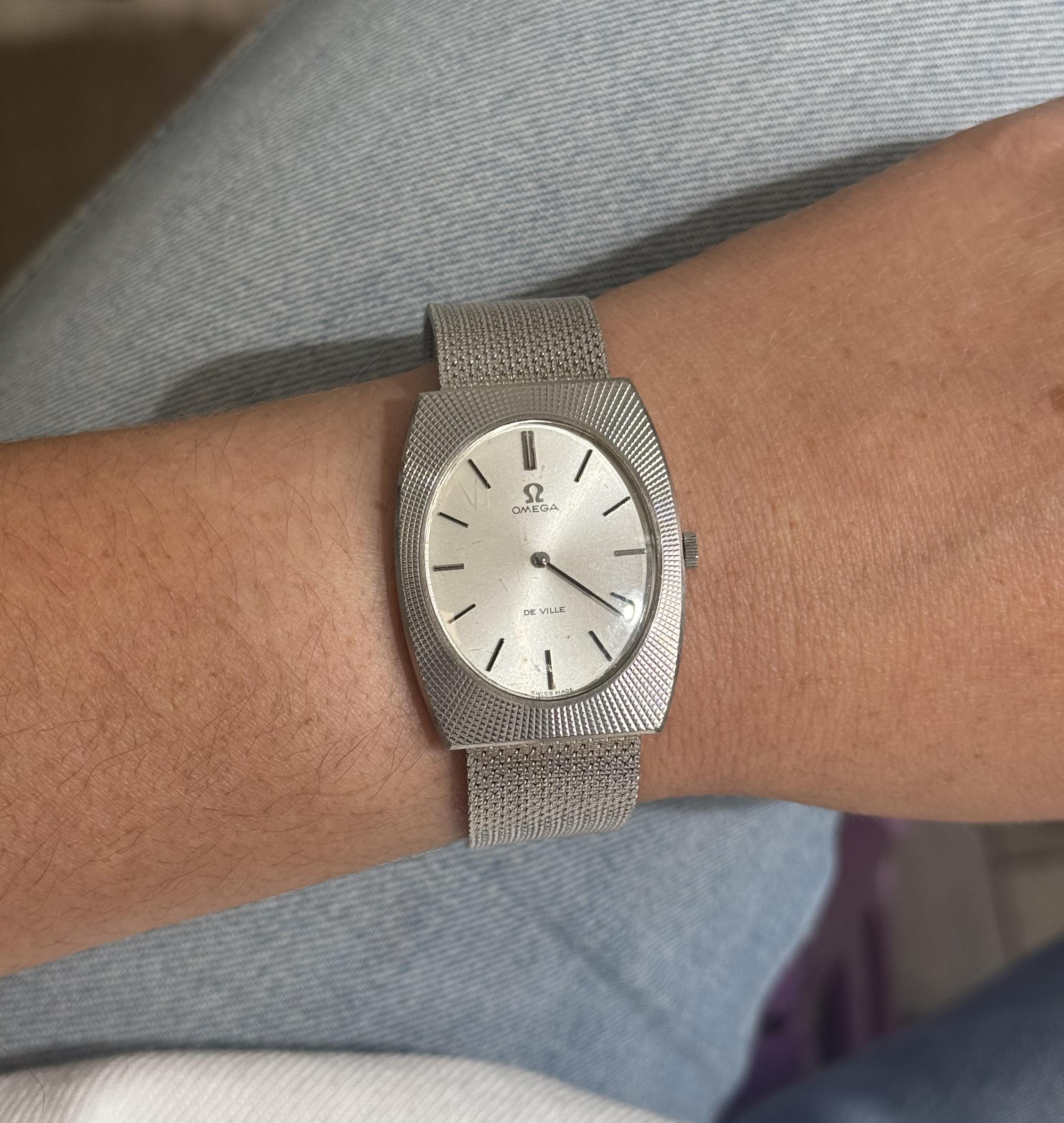 1970s Omega De Ville White Gold Watch