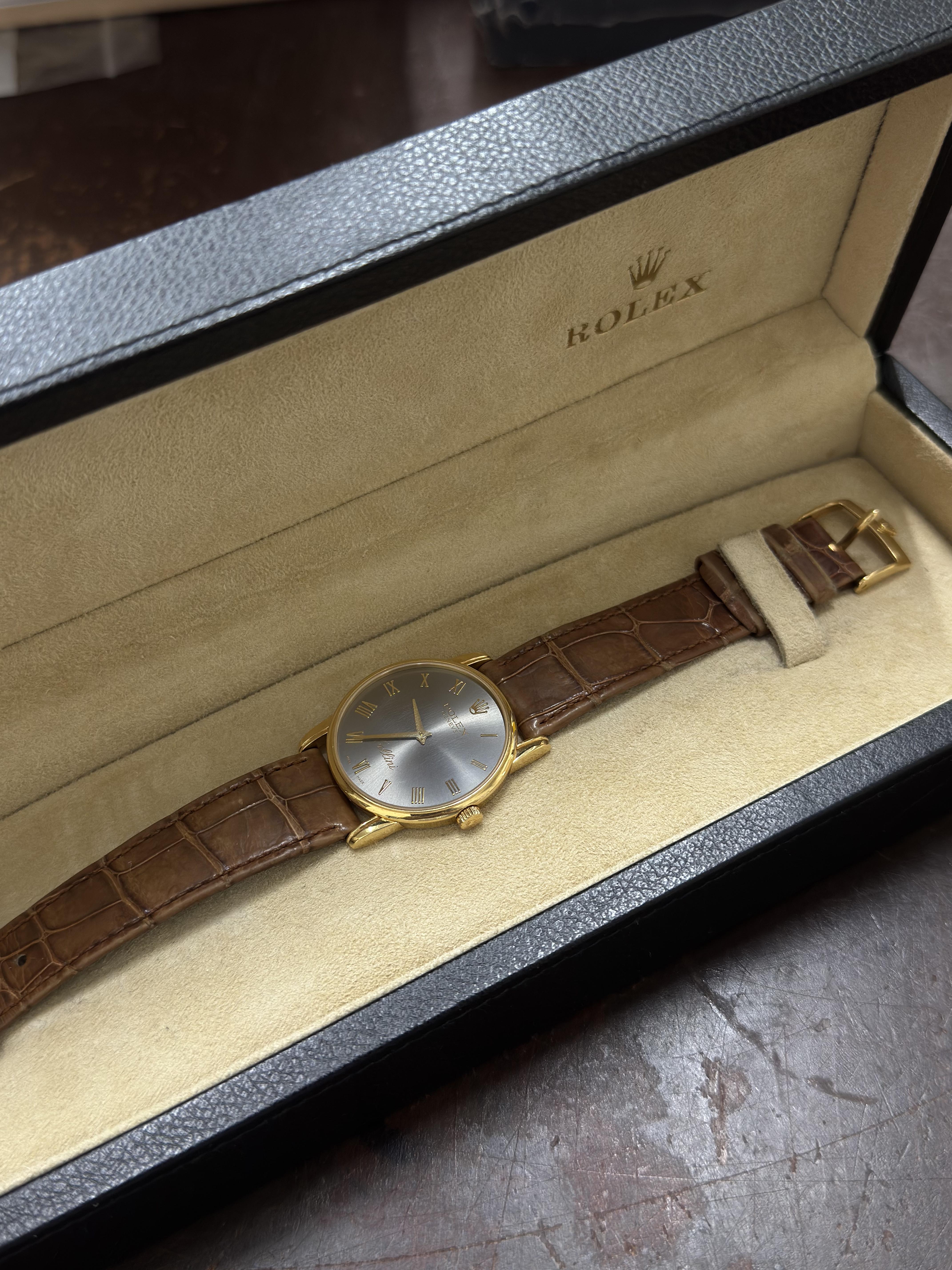Rolex Cellini Yellow Gold Grey Dial Watch 5116