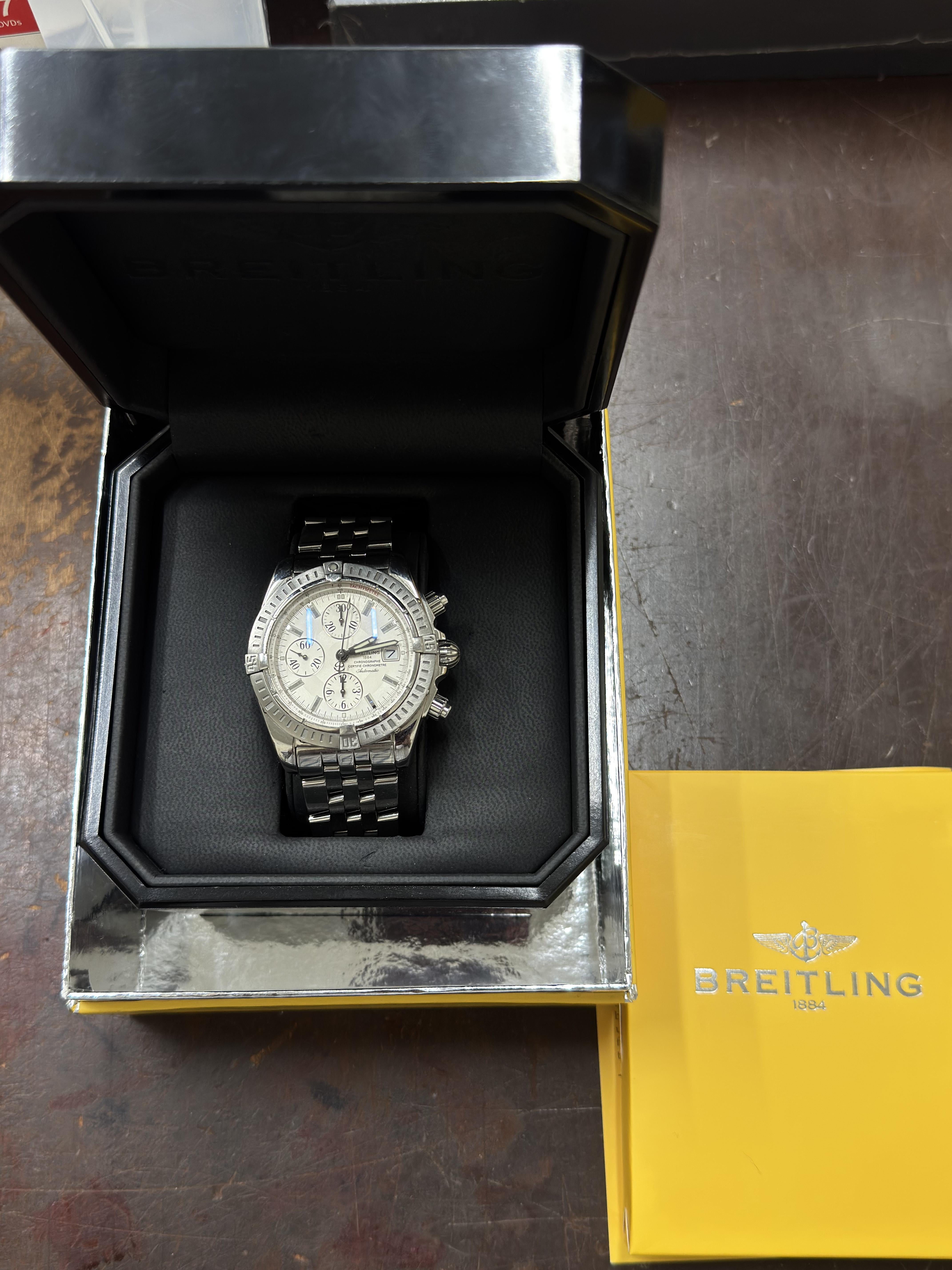 Breitling Chronomat Steel Automatic White Dial Watch A13356
