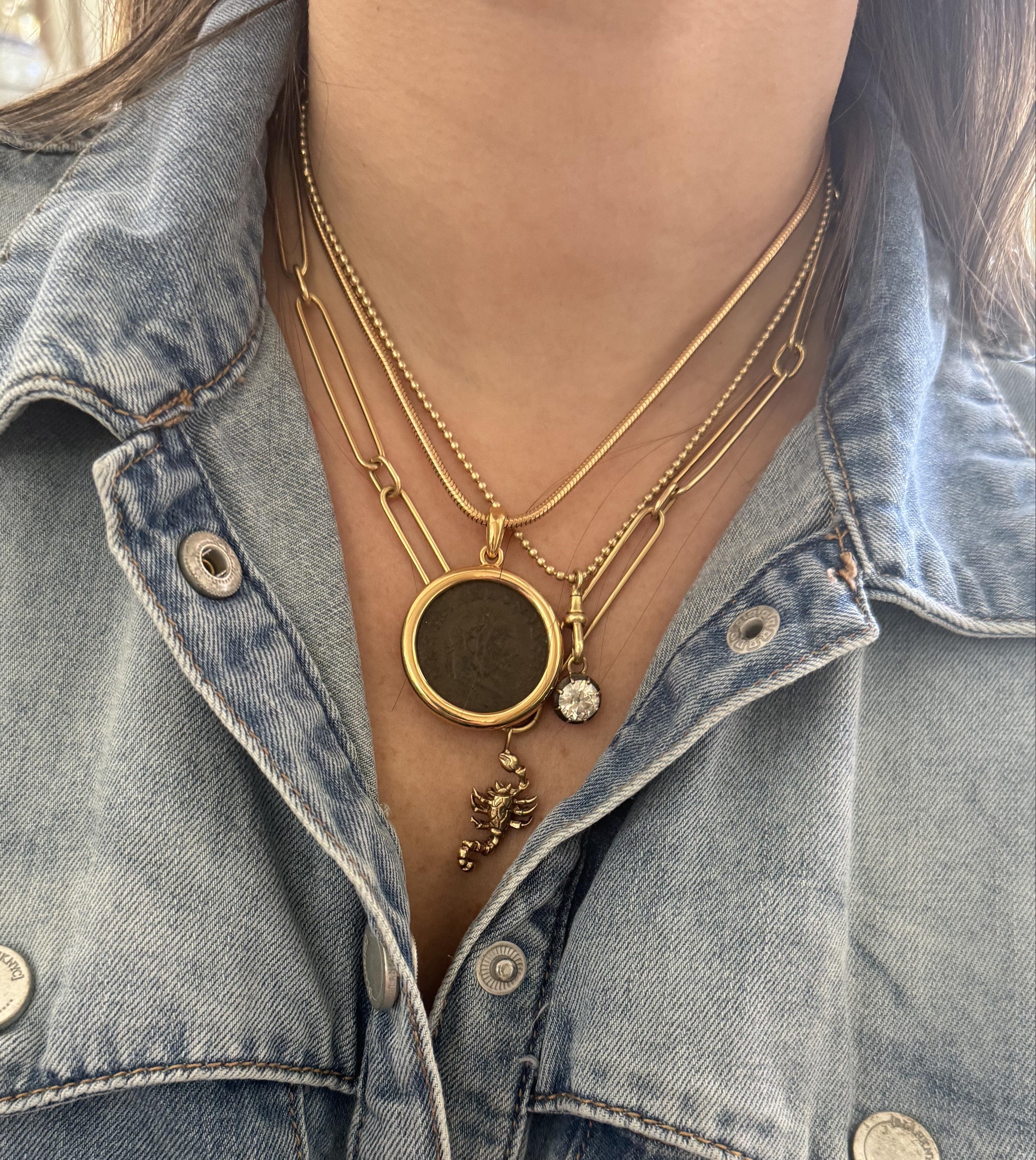 Bulgari Monete Carthago-Severus Caesar Ancient Coin Rose Gold Pendant Necklace