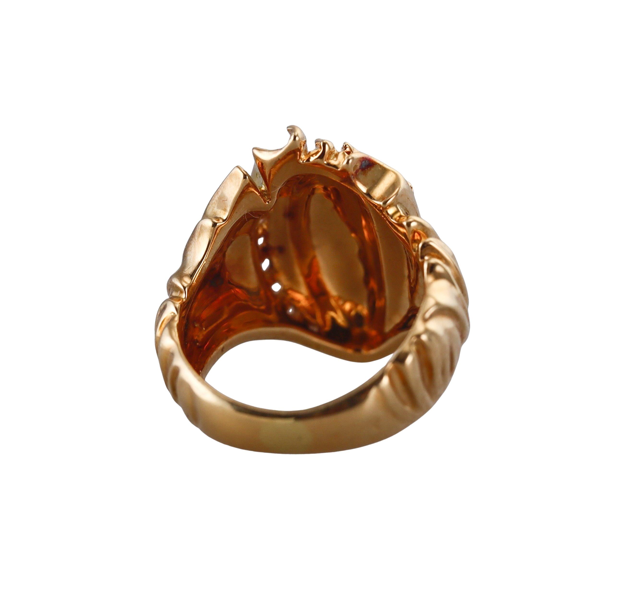 Carrera y Carrera Diamond Gold Face Motif Ring