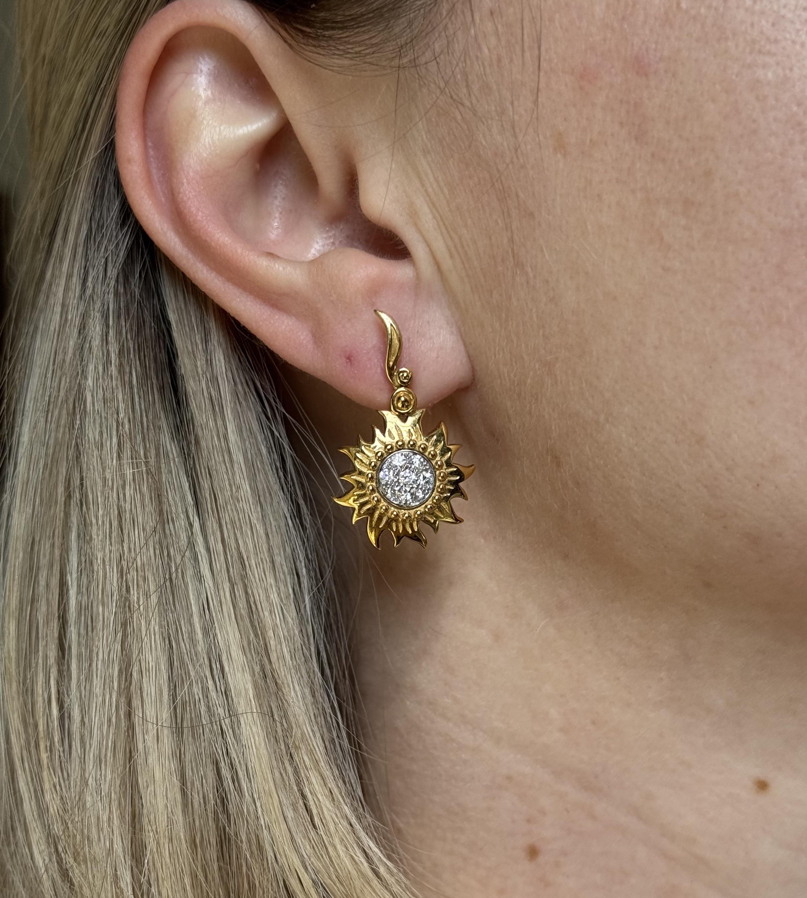 Carrera y Carrera Sol y Sombra Diamond Gold Earrings