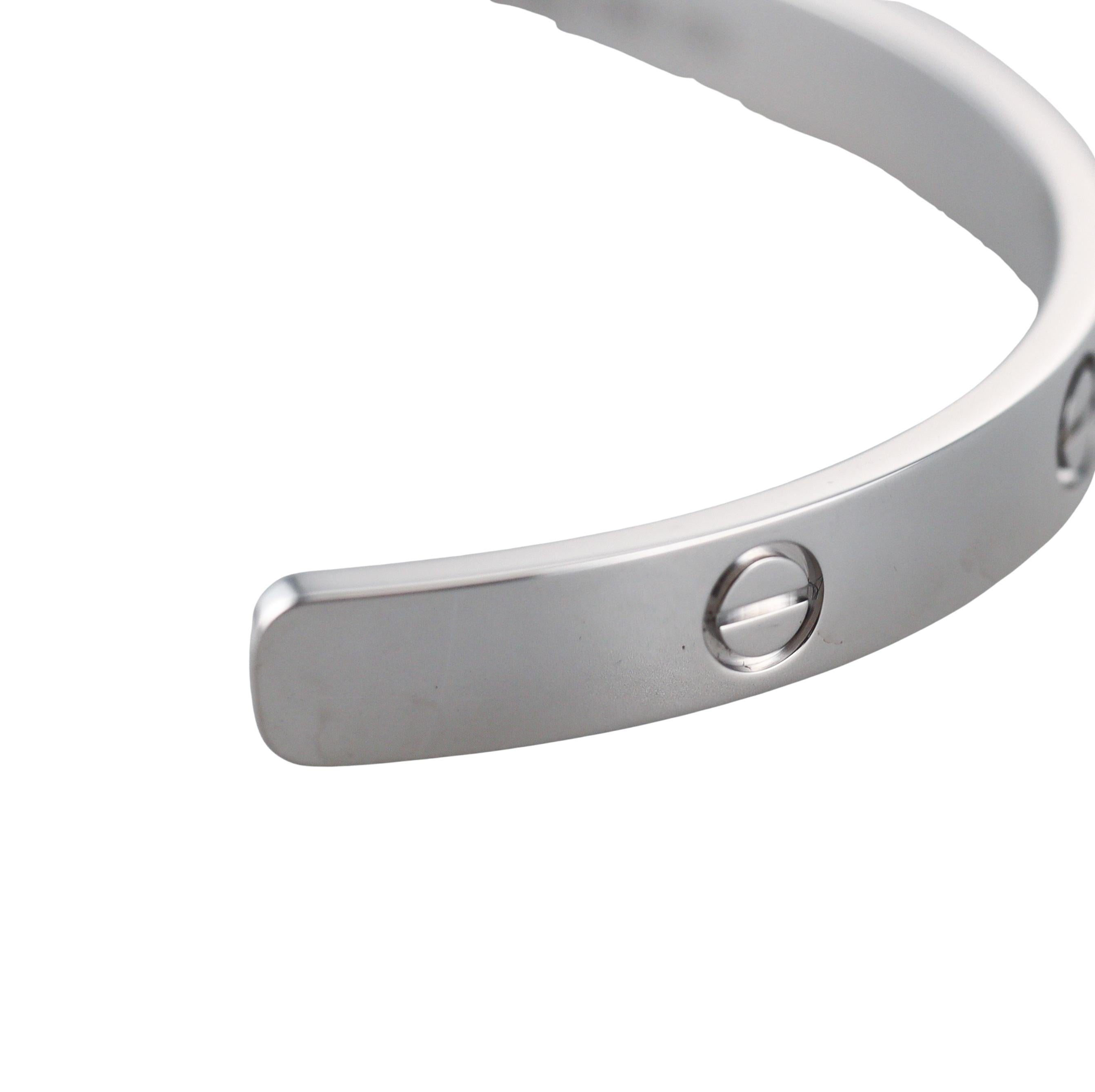 Cartier Love White Gold Cuff Bracelet 20