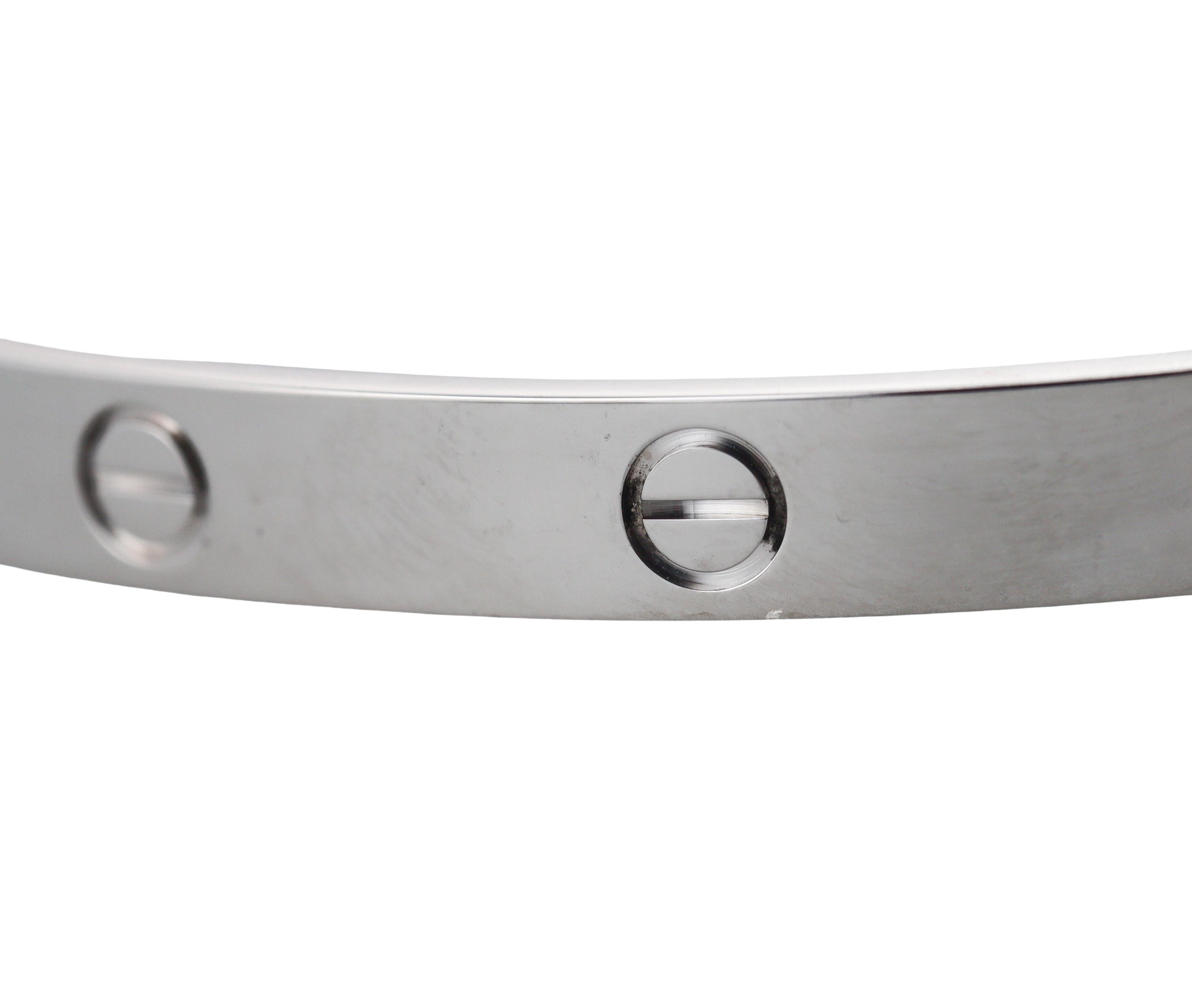 Cartier Love White Gold Cuff Bracelet 20