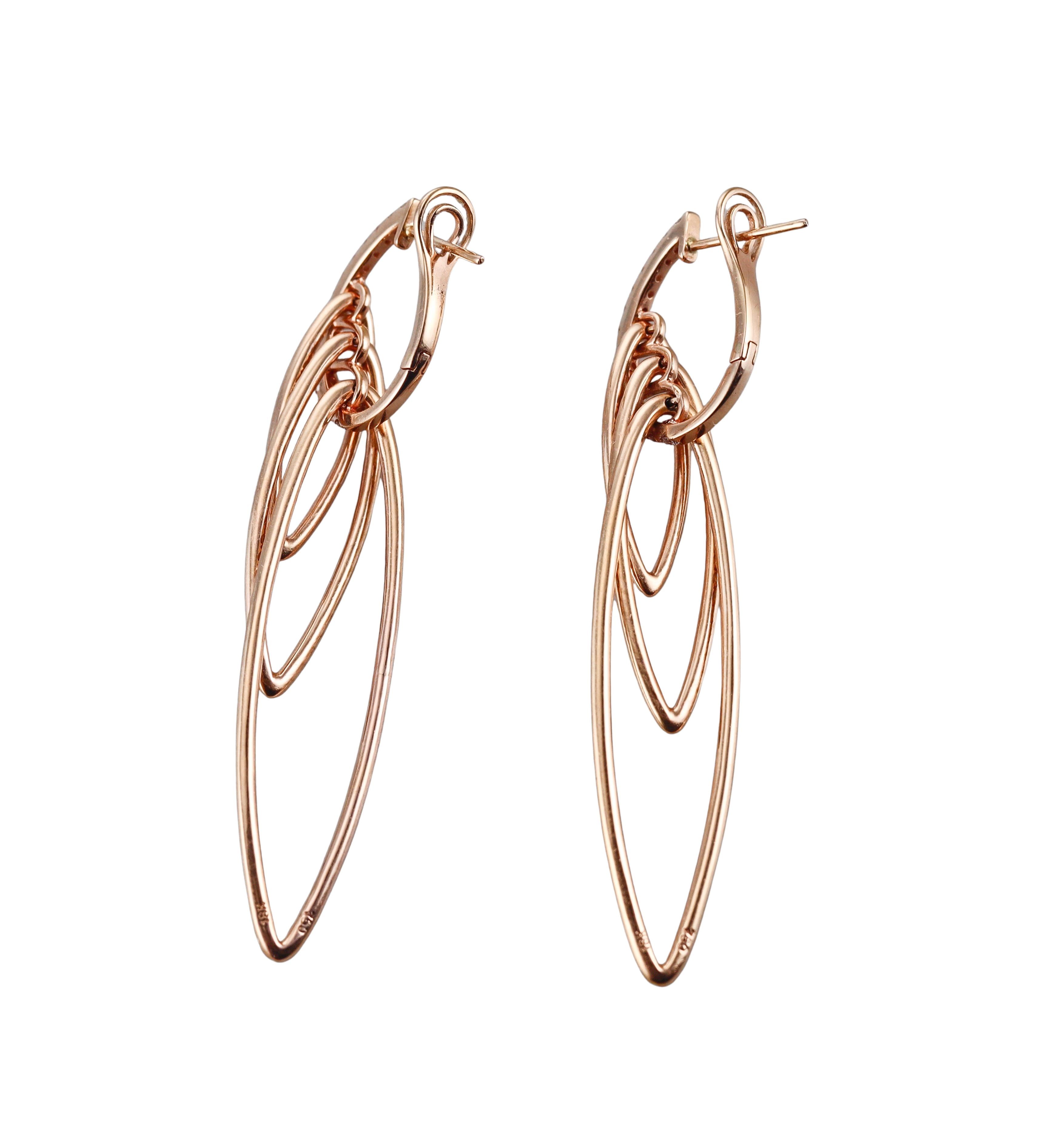 Modern Rose Gold Diamond Earrings