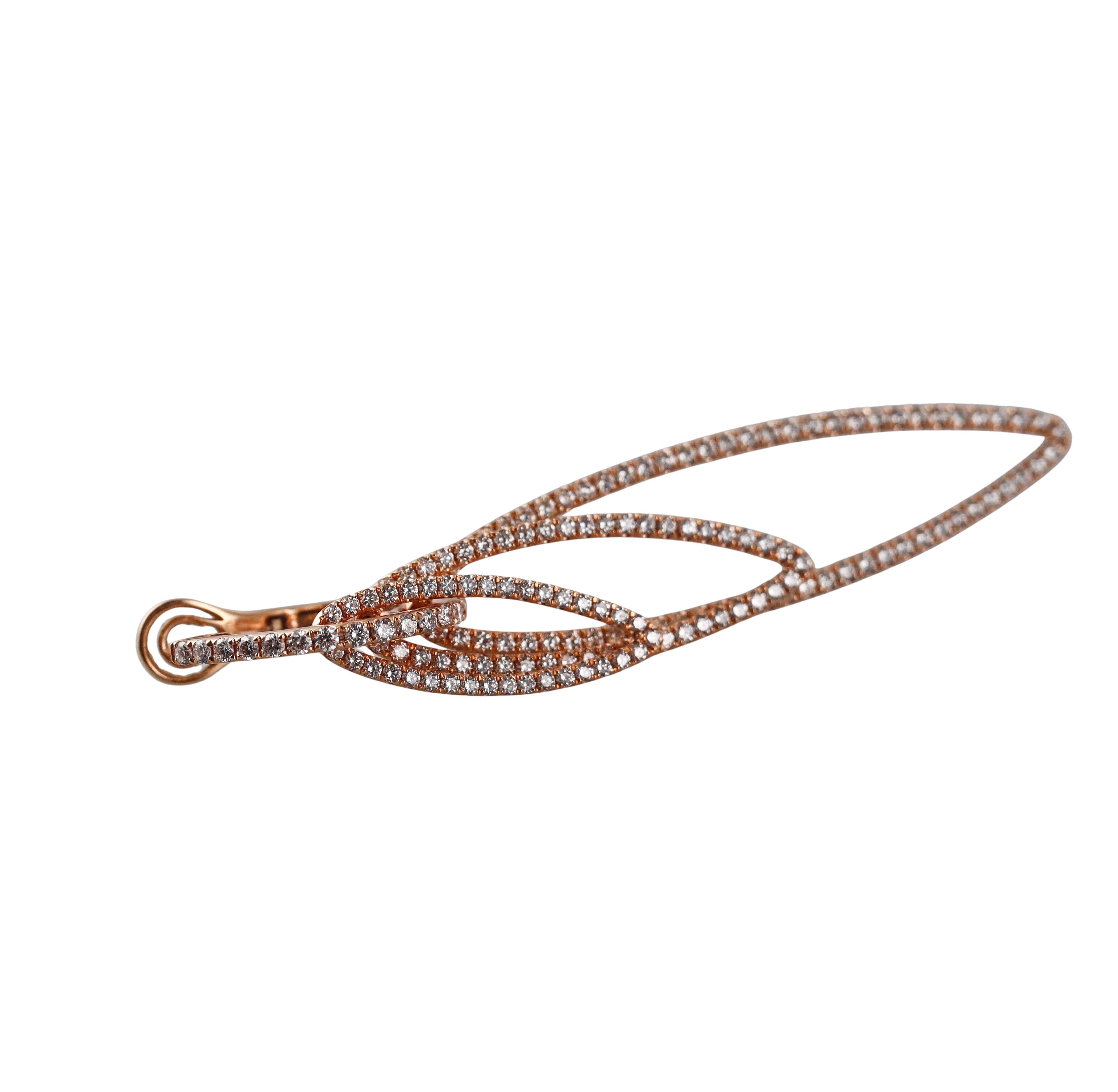 Modern Rose Gold Diamond Earrings