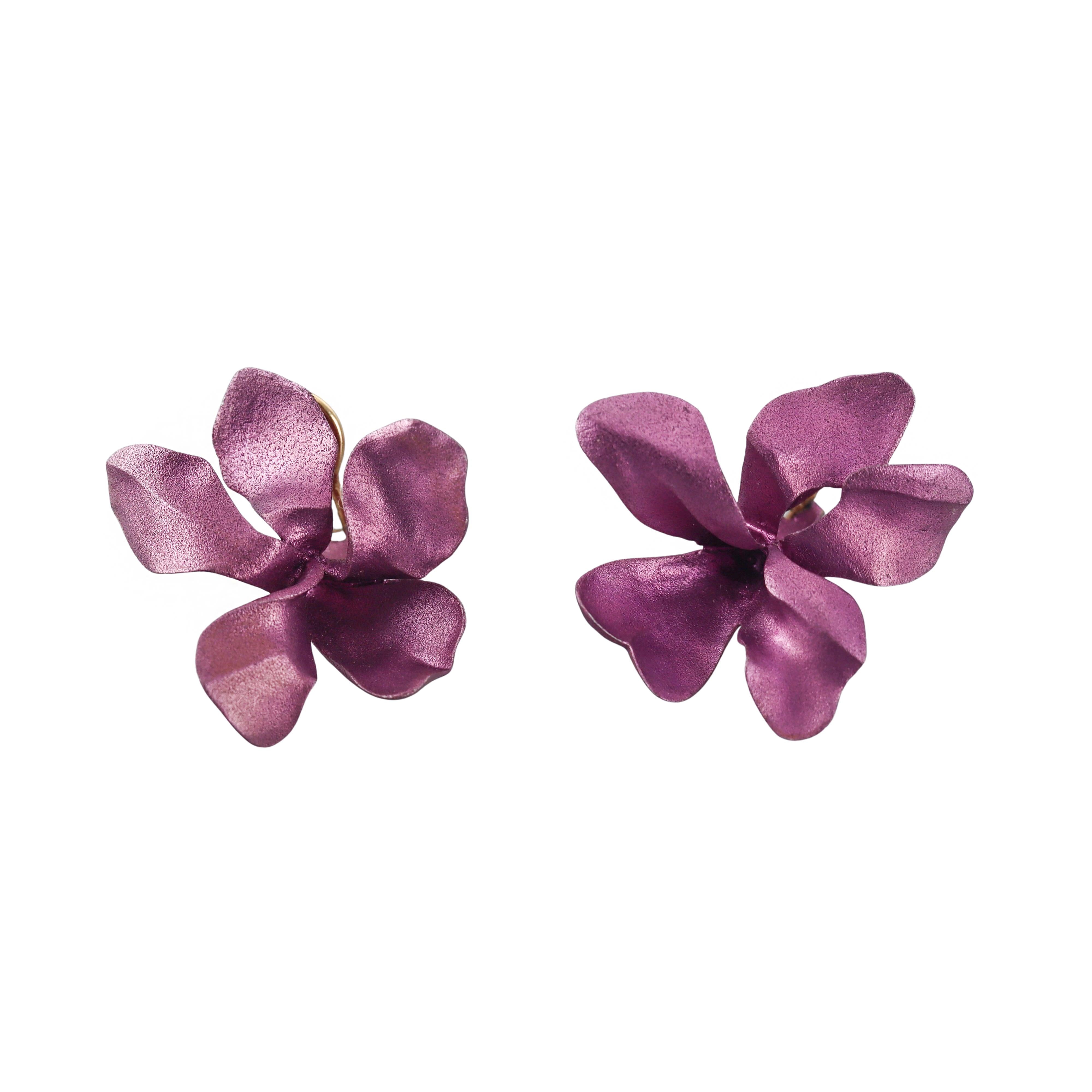 JAR Aluminum Gold Violet Earrings