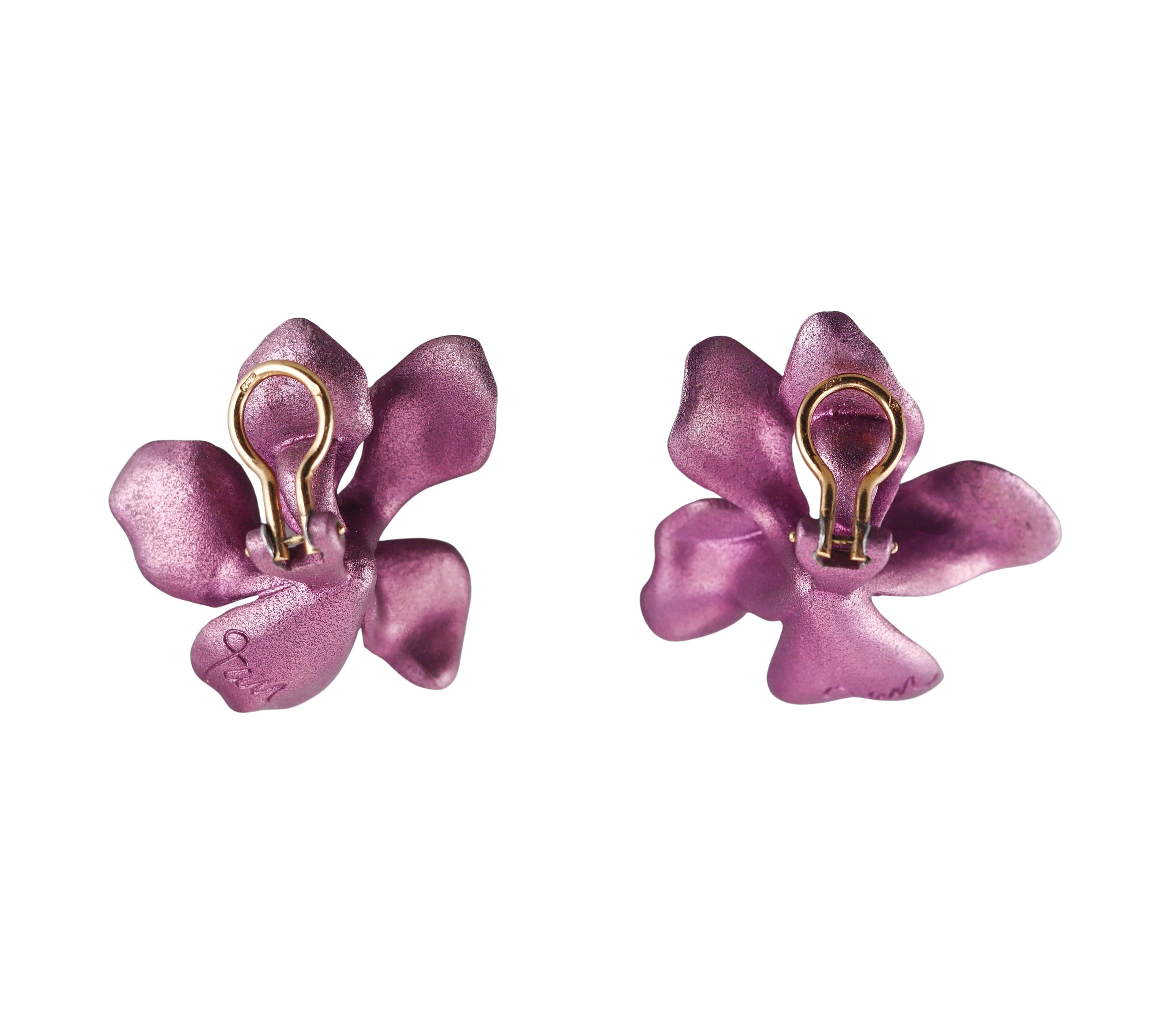 JAR Aluminum Gold Violet Earrings