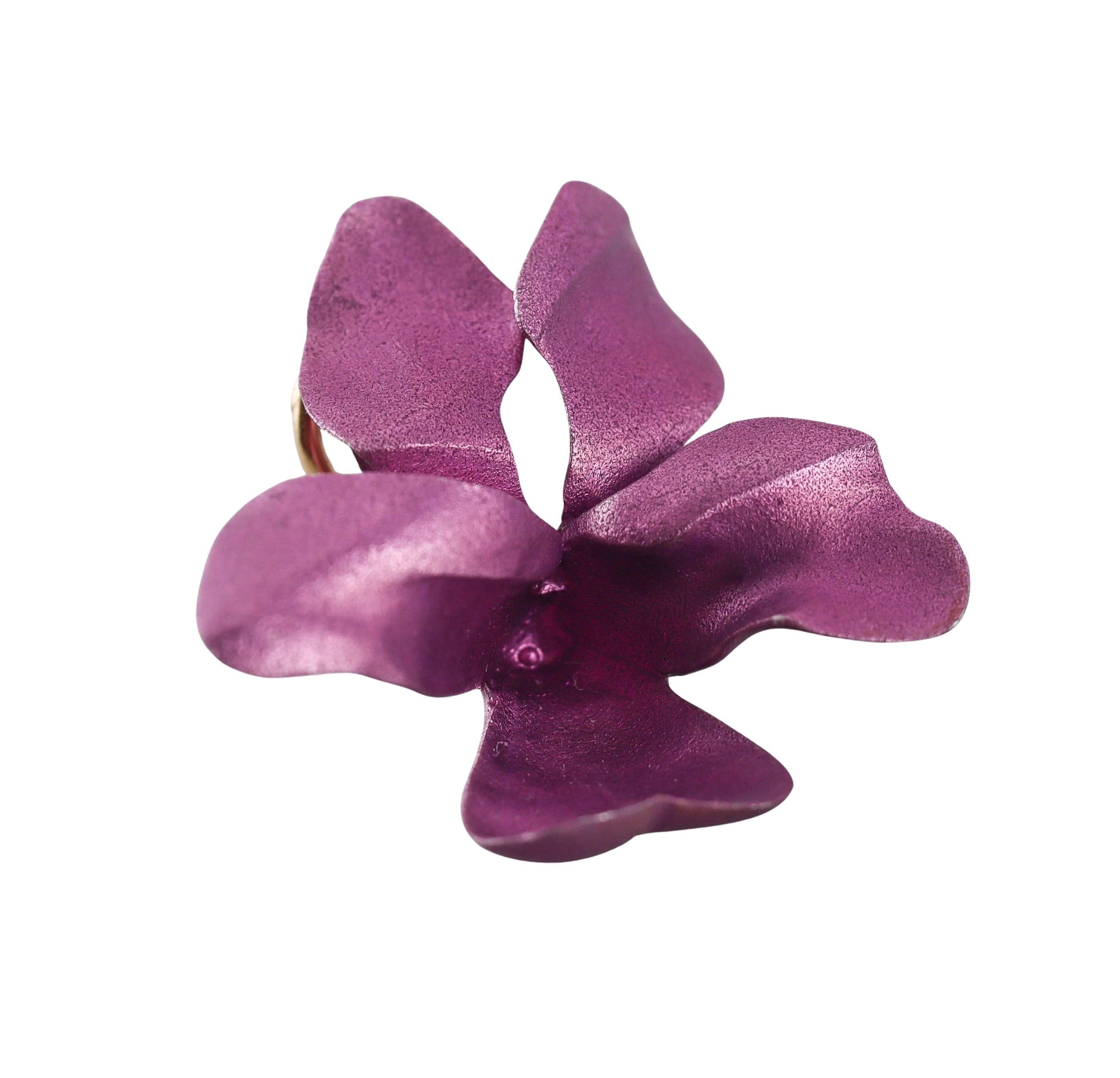 JAR Aluminum Gold Violet Earrings