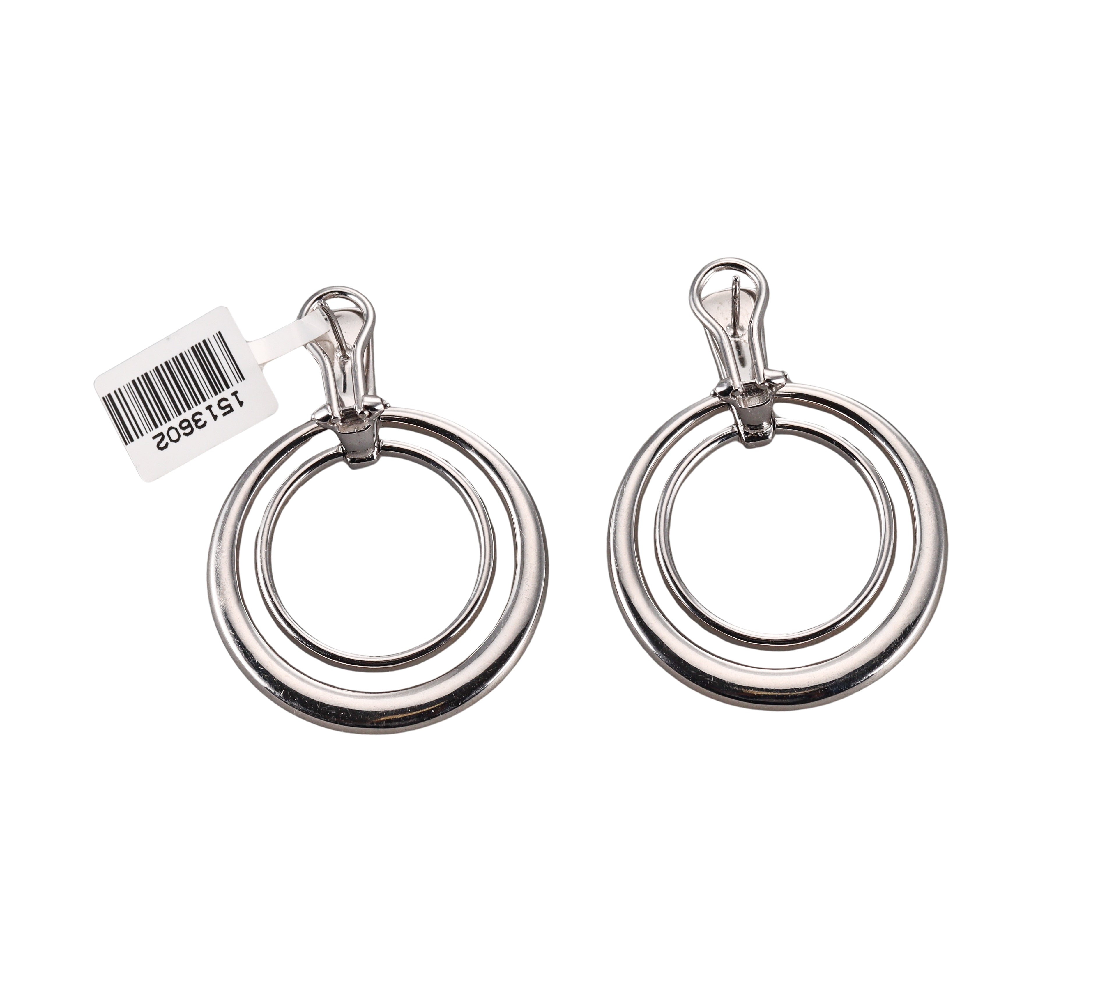 Italian 4.74ctw Diamond Gold Circle Drop Earrings