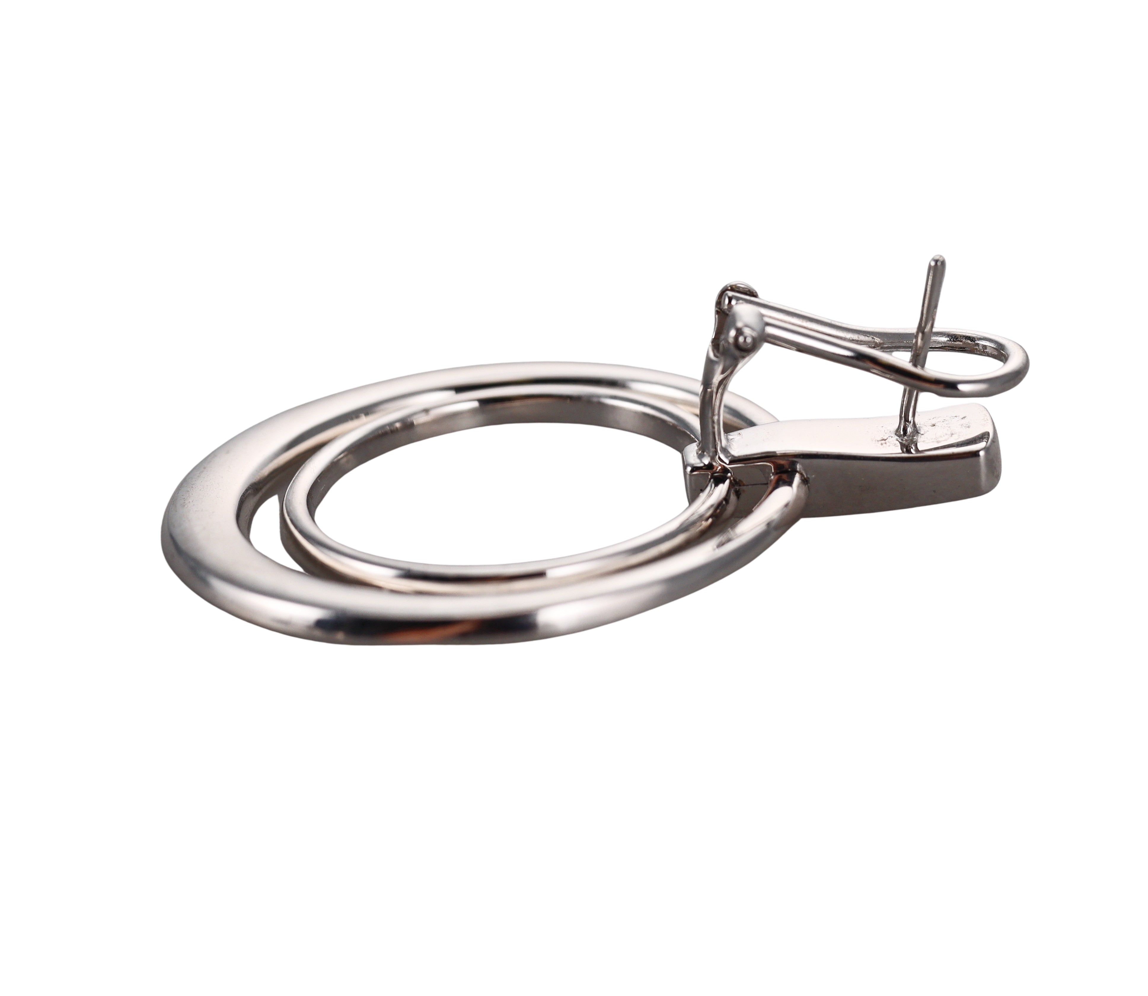 Italian 4.74ctw Diamond Gold Circle Drop Earrings