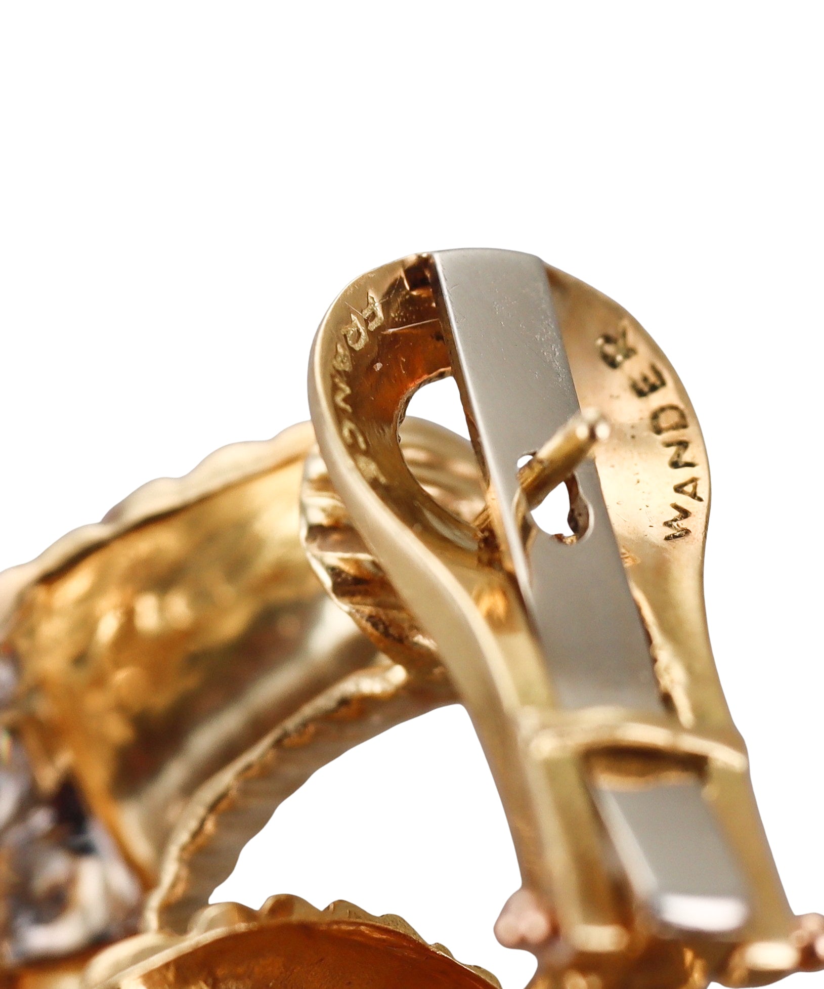 Wander France Gold Diamond Link Drop Earrings