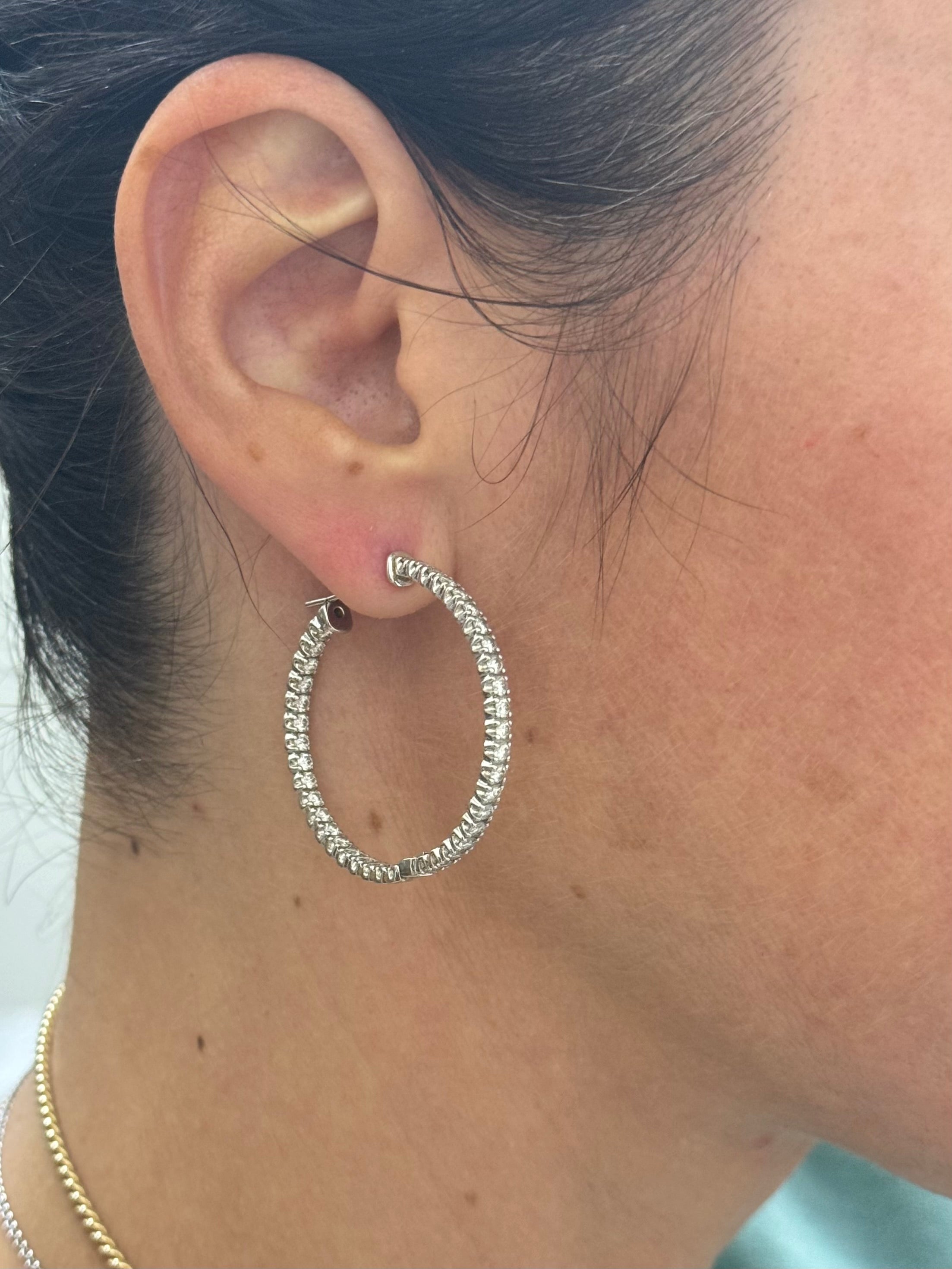 Tiffany & Co. Metro Gold 2.79ctw Diamond Hoop Earrings