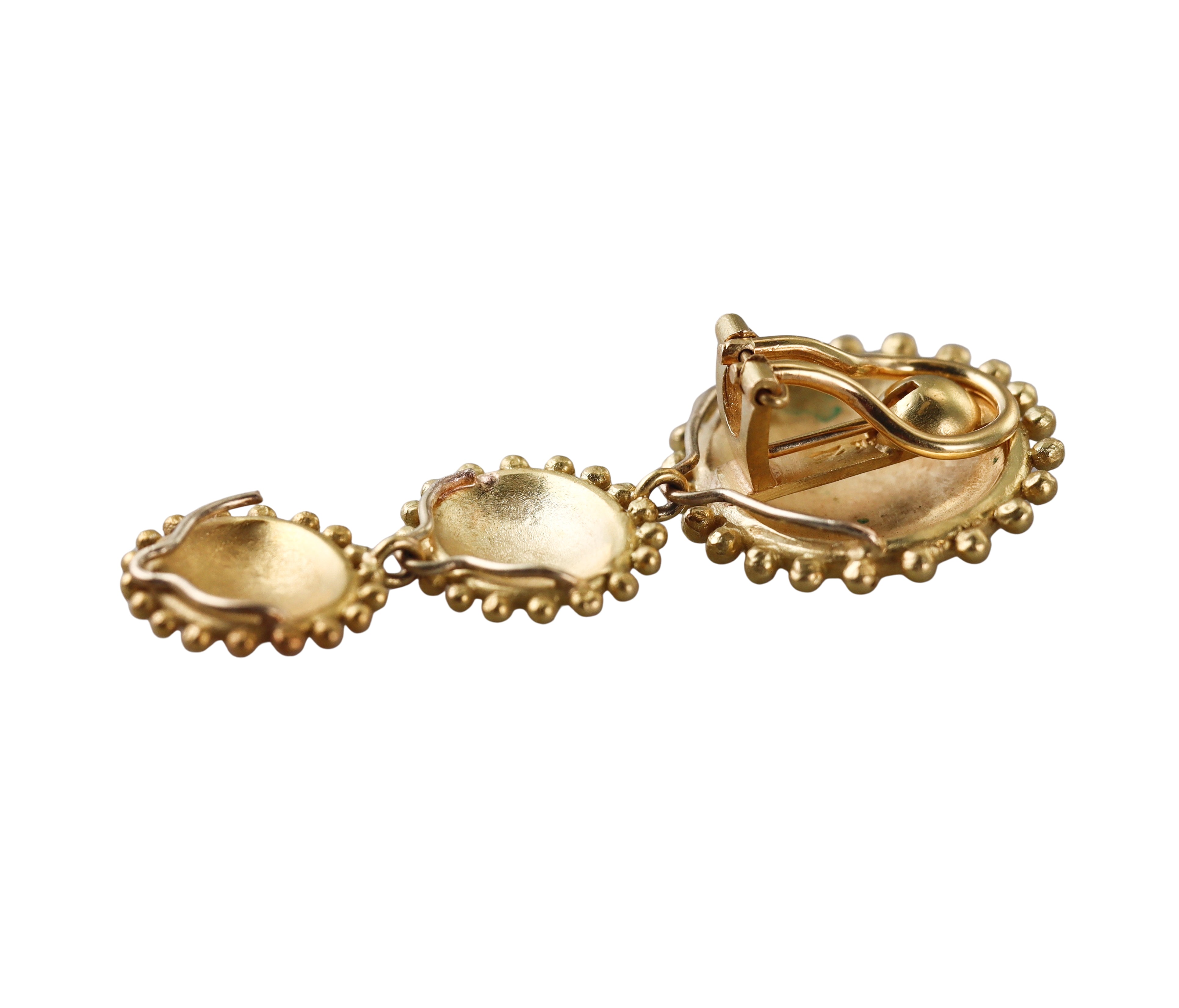 Elizabeth Locke Hammered Gold Night & Day Earrings