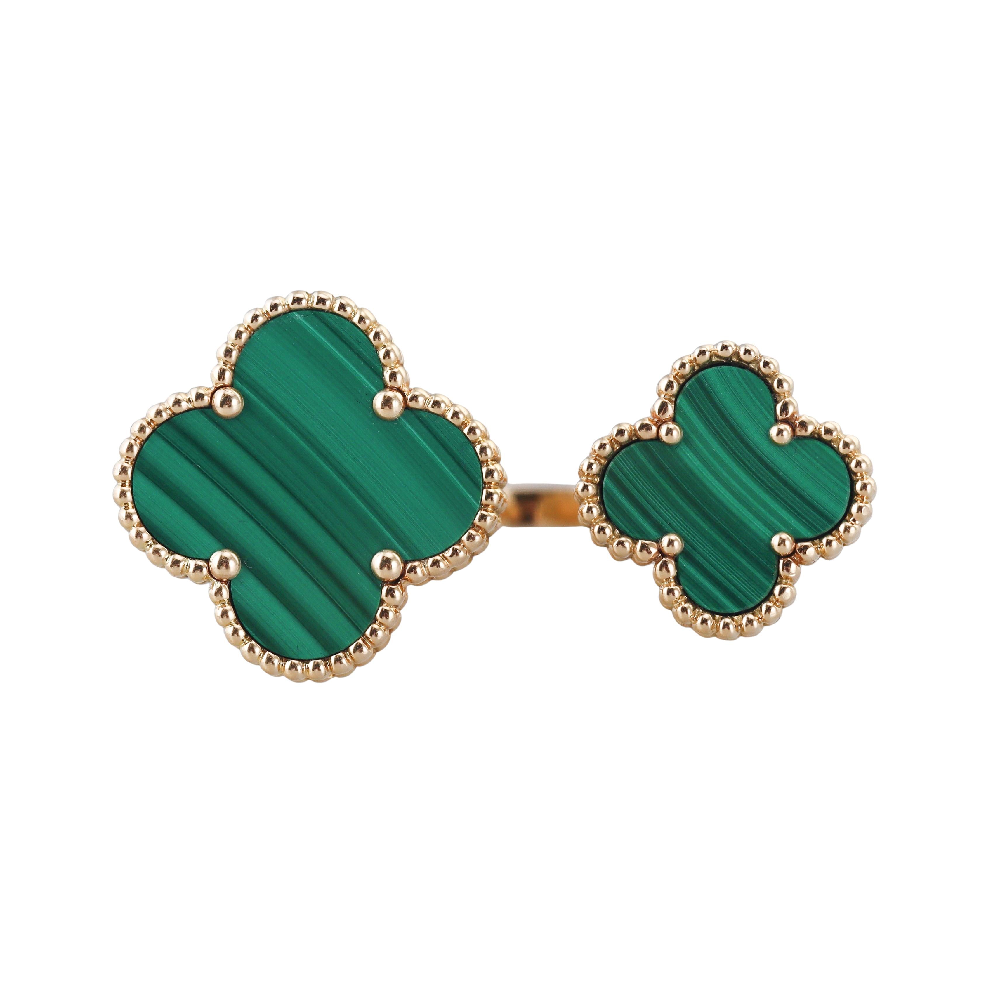 Van Cleef & Arpels Magic Alhambra Malachite Gold Between the Finger Ring