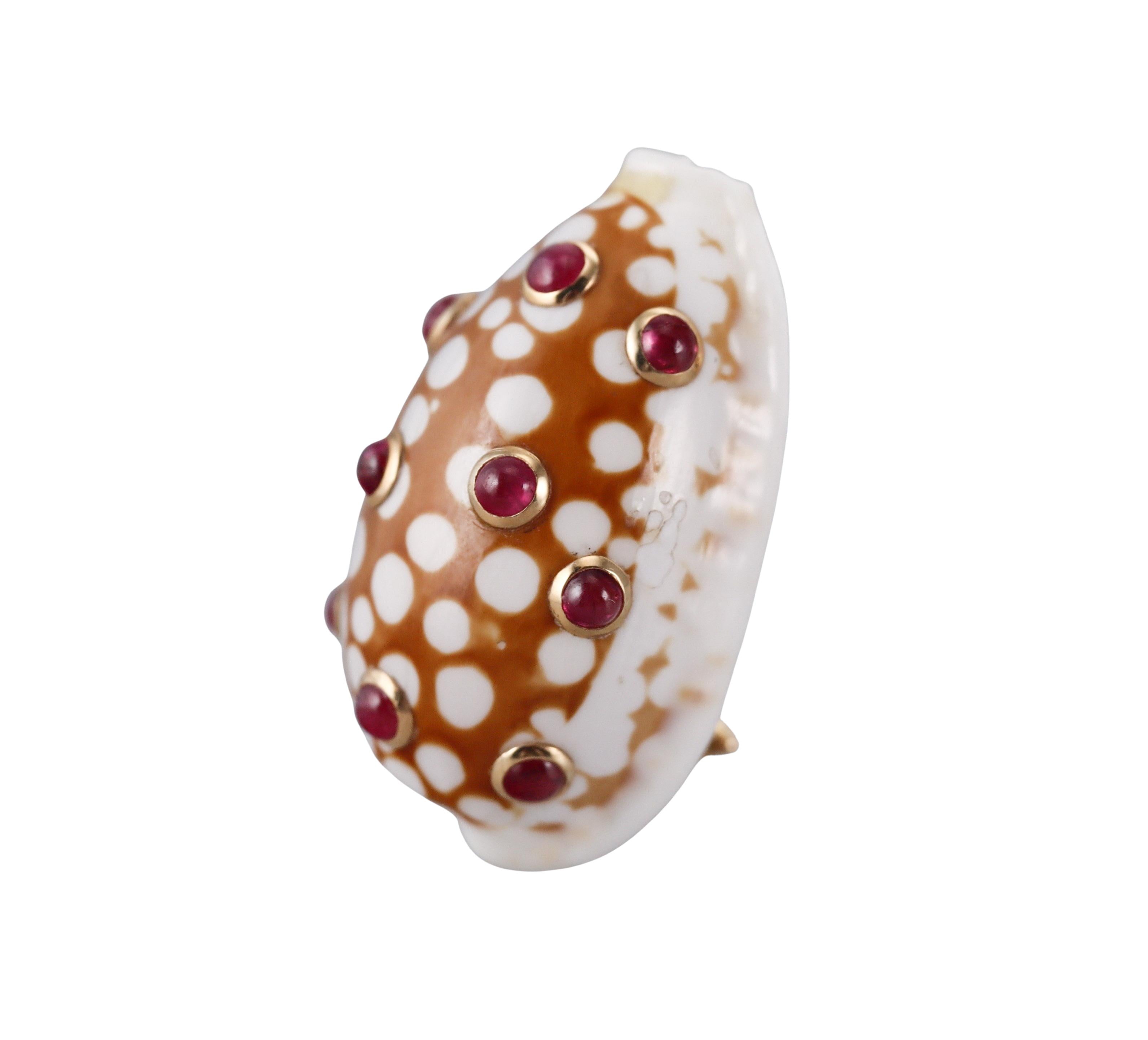 Ruby Gold Shell Earrings