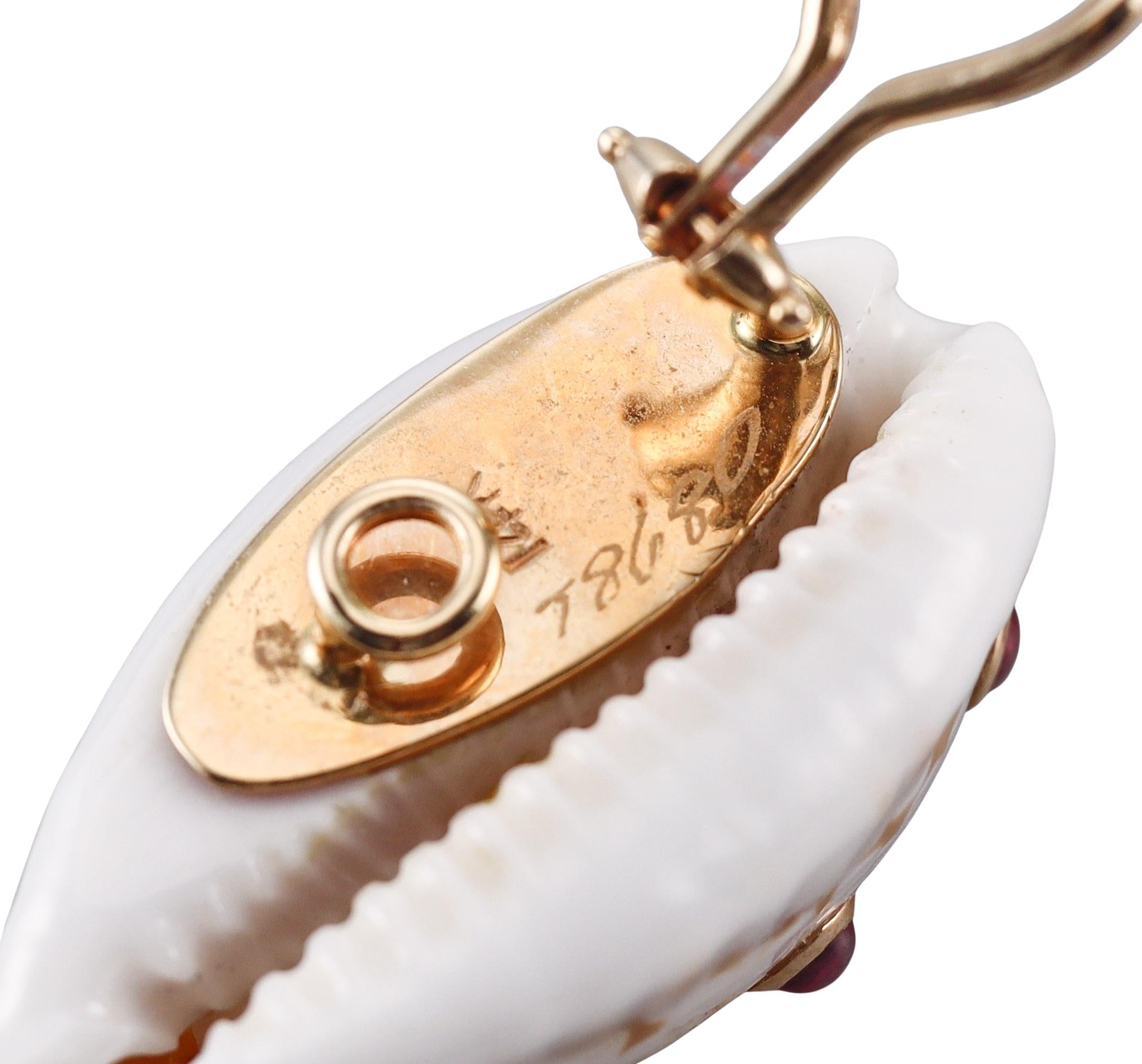 Ruby Gold Shell Earrings